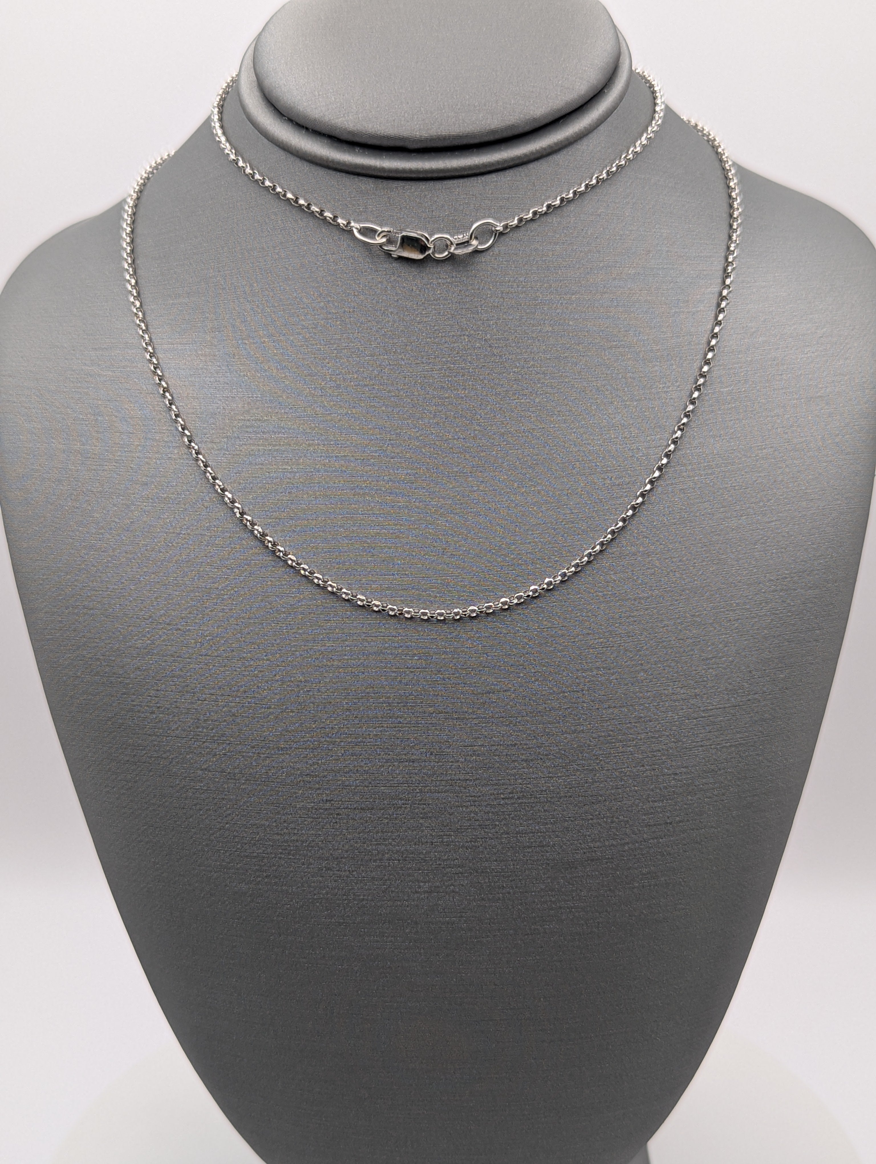 Collar Rolo Link de oro blanco de 14K