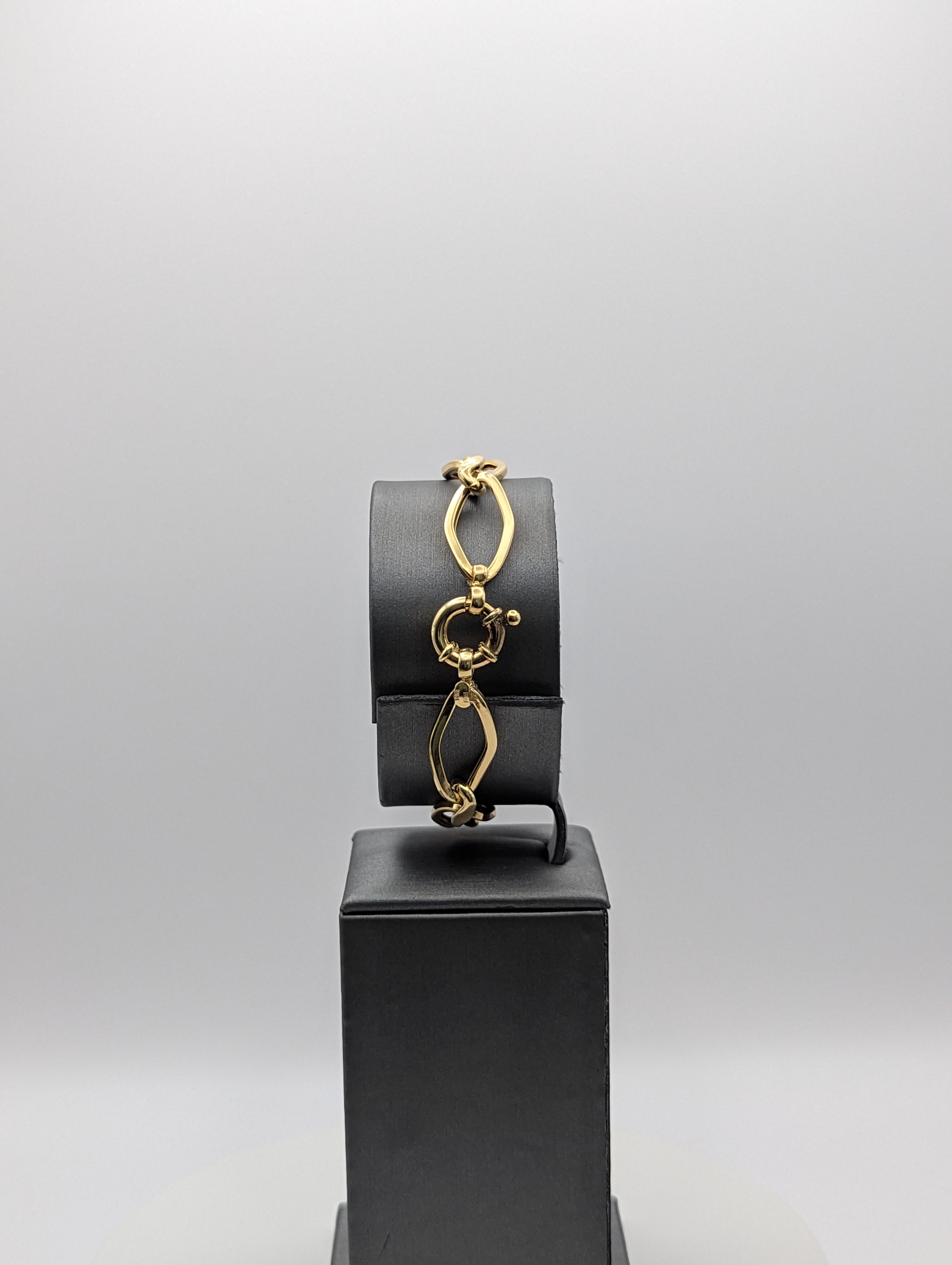 14K YG Fancy Hollow Marquise Link Bracelet