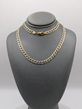 Cadena de eslabones cubanos de 14K con corte de diamante