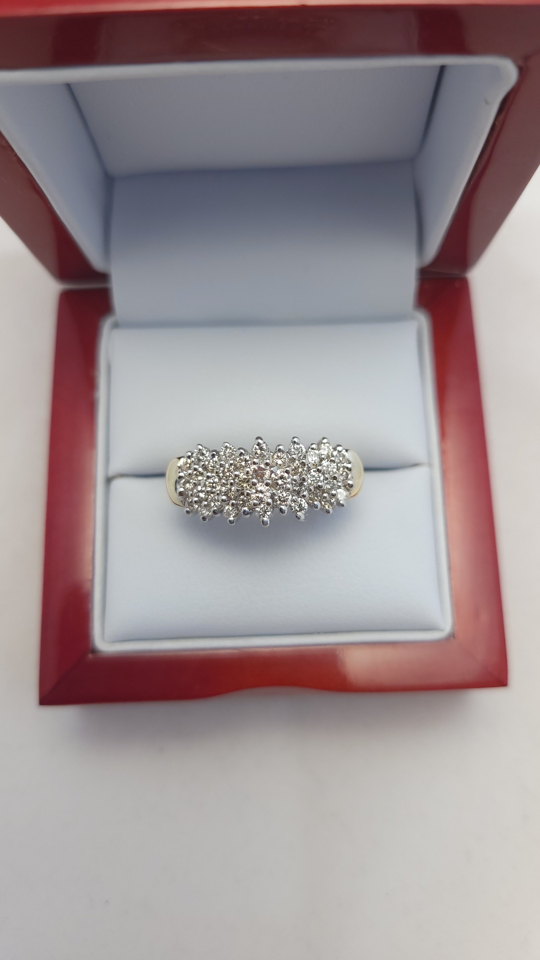 14K YG Cluster Diamond Ring