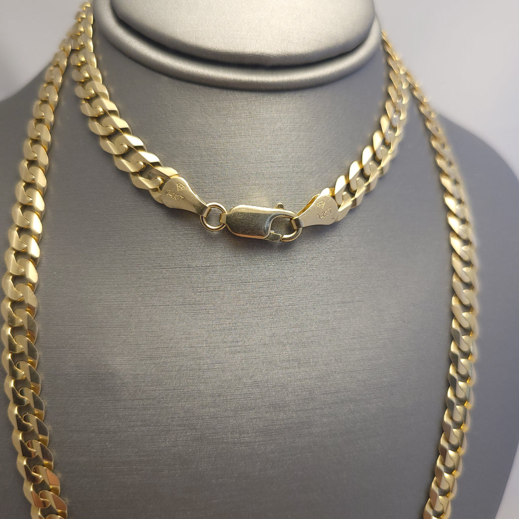 Cadena Curb de Oro Amarillo de 14K