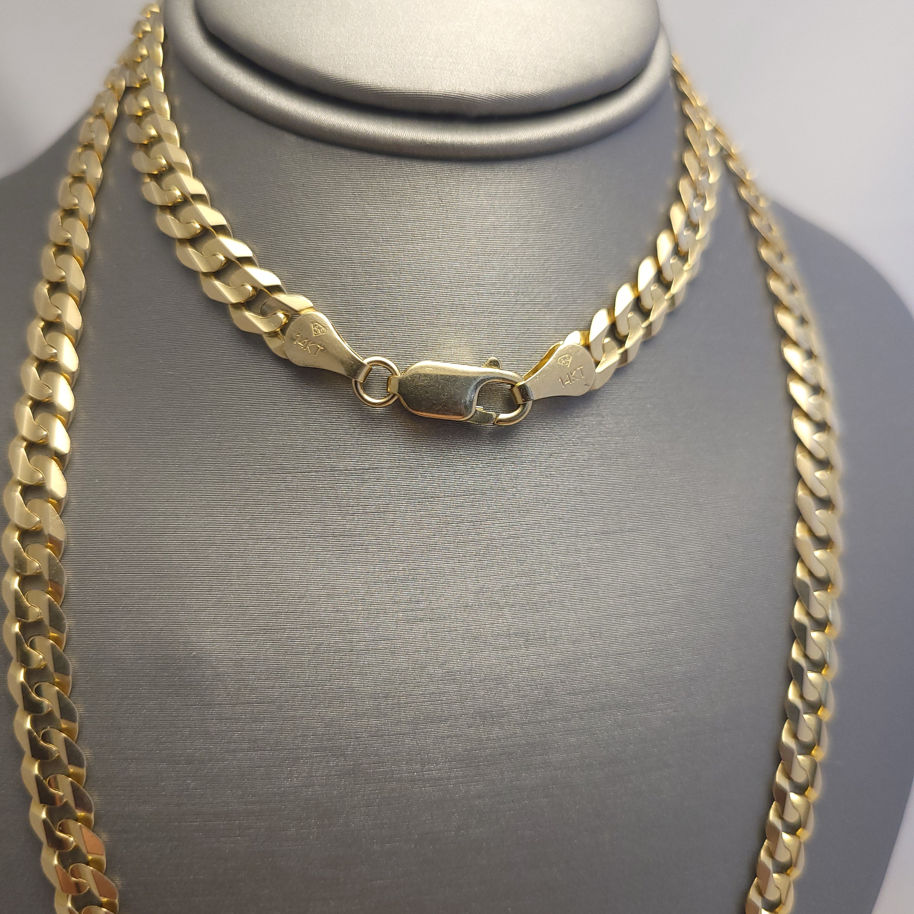 Cadena Curb de Oro Amarillo de 14K