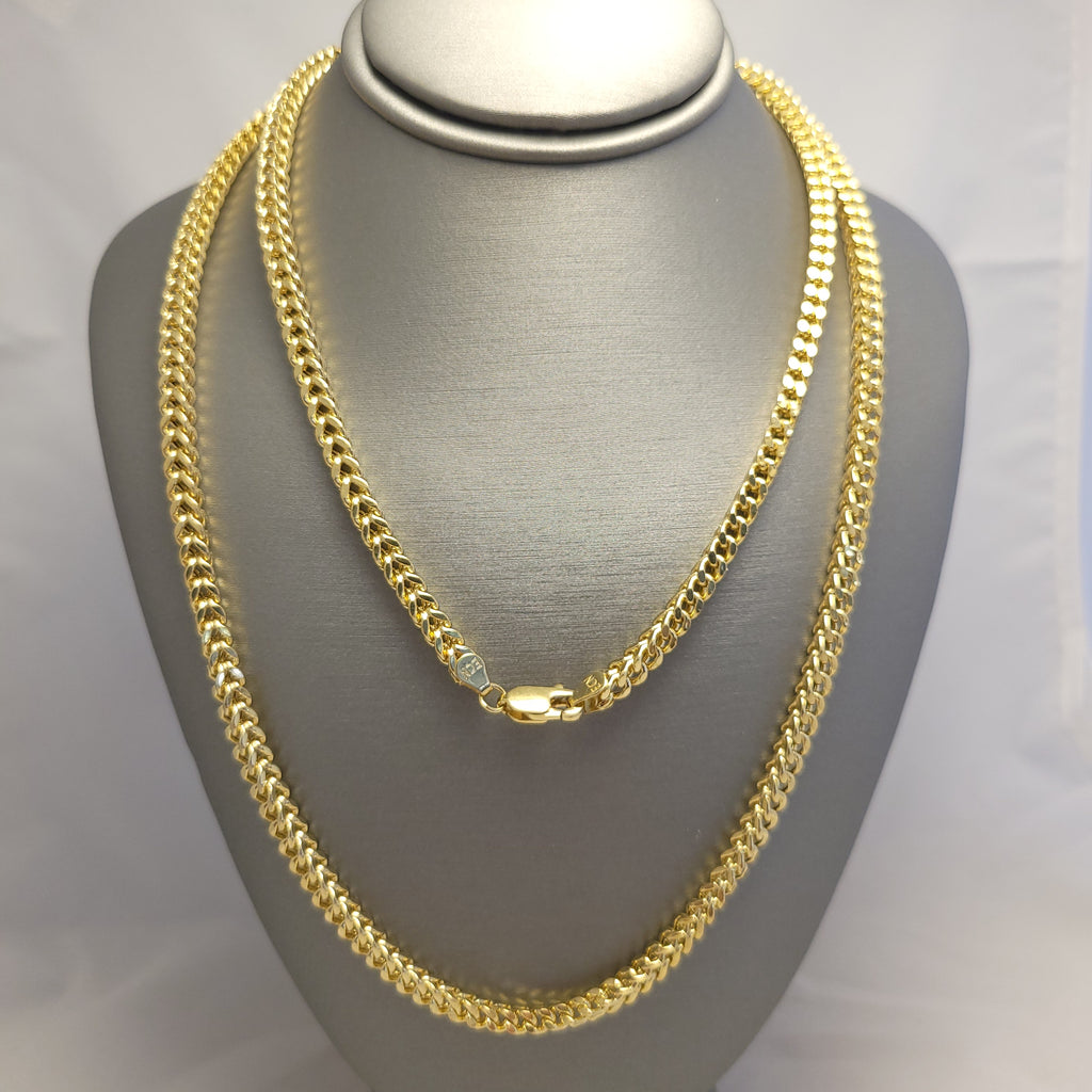 Cadena cola de zorro hueca de oro amarillo de 14K