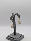 14K Oro Amarillo Tejido Reticular Trenzado Talla Diamante