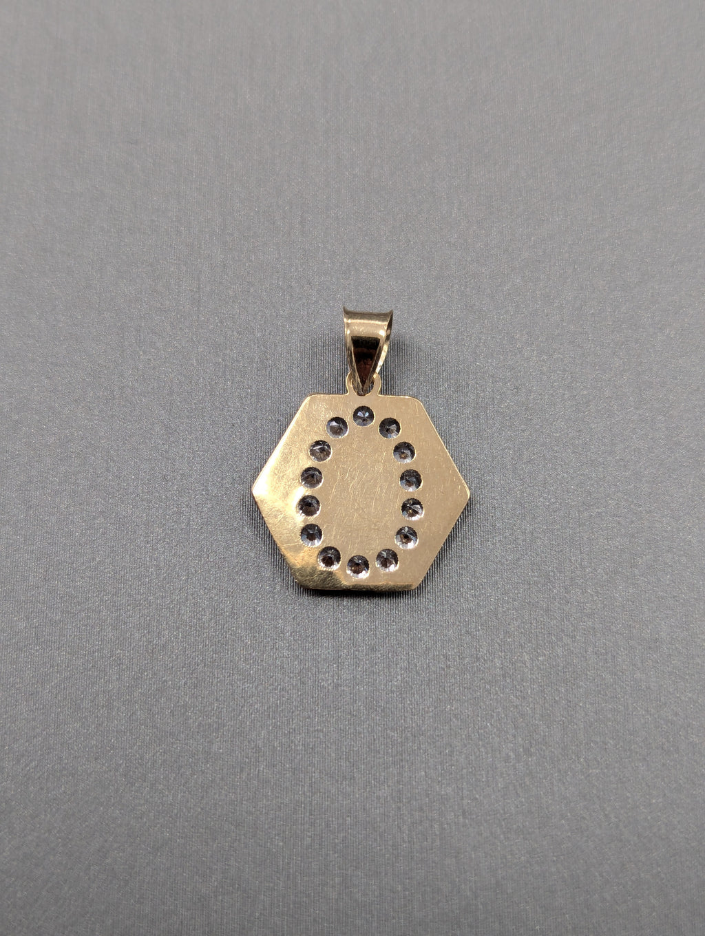 Colgante Guadalupe de 14K oro amarillo/oro rosado con circonitas cúbicas