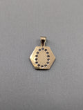 Colgante Guadalupe de 14K oro amarillo/oro rosado con circonitas cúbicas