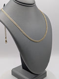 Cadena de eslabones tipo "curb" con corte diamante de oro amarillo de 14K