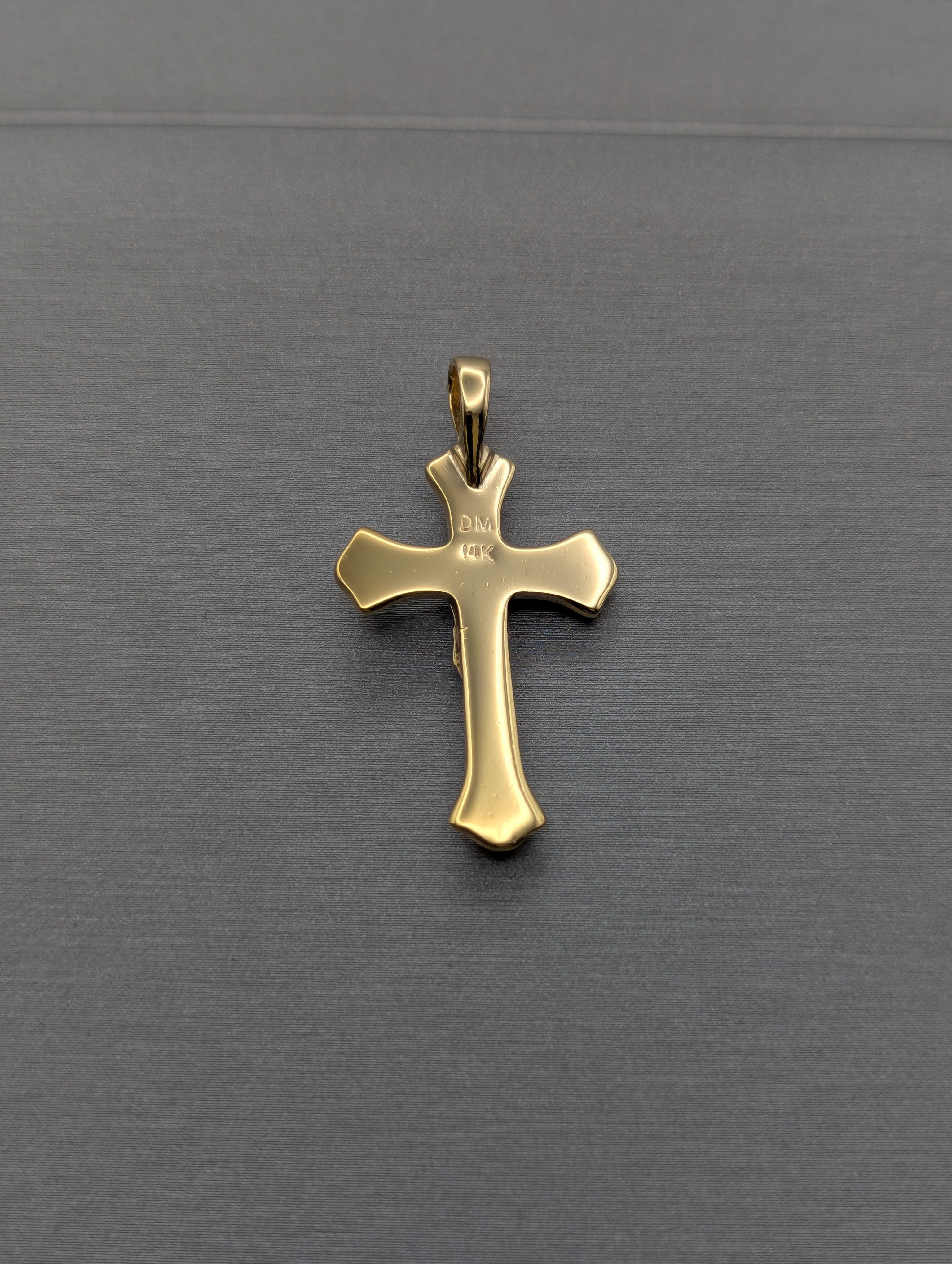 14K YG/WG Crucifx Pendant