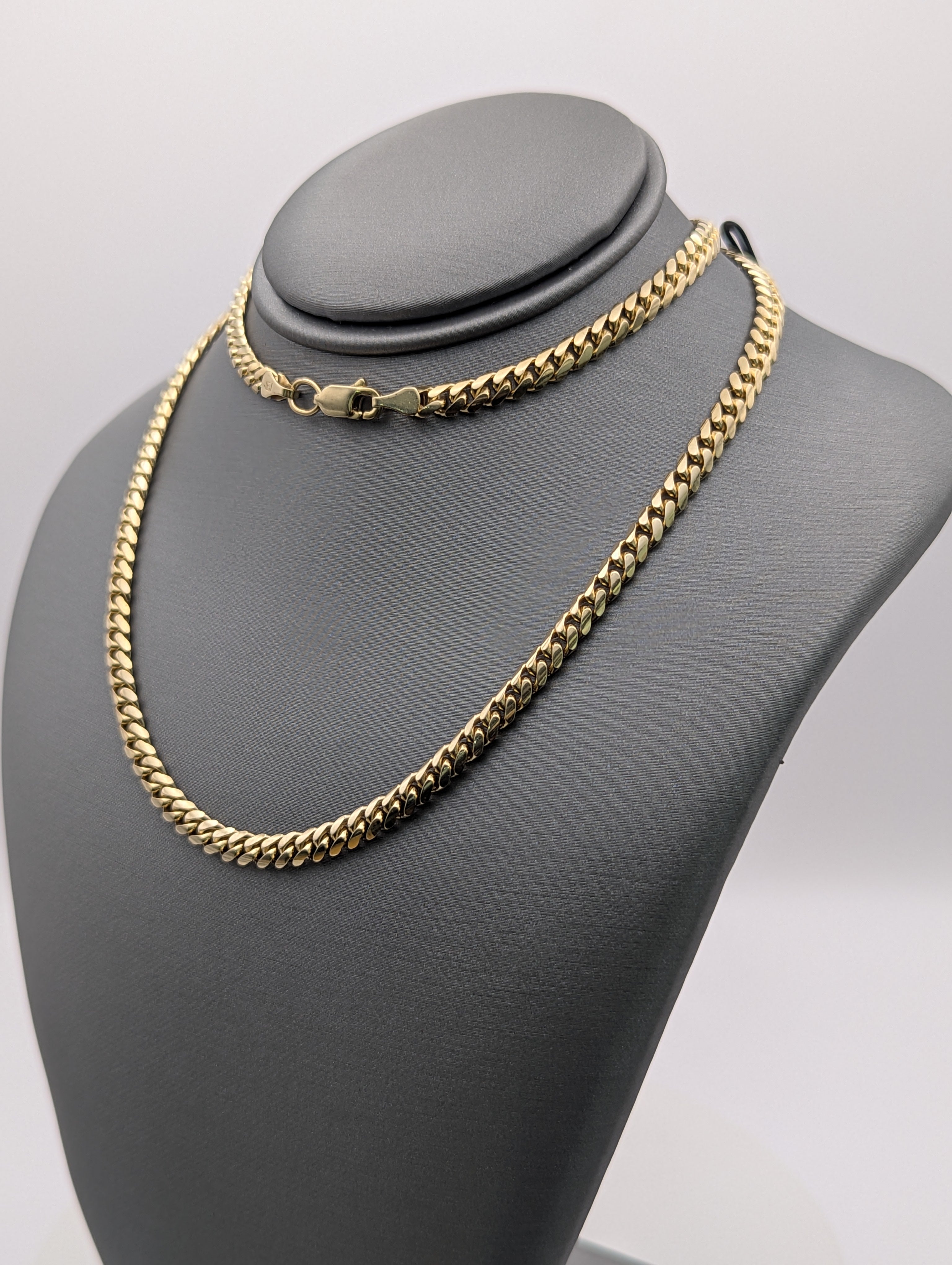 14K YG Solid Miami Cuban Chain