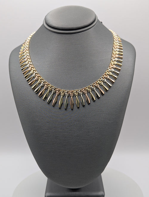Collar Fantasía Tricolor de 14K