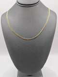 Cadena barbada de oro amarillo de 14 quilates con corte diamante