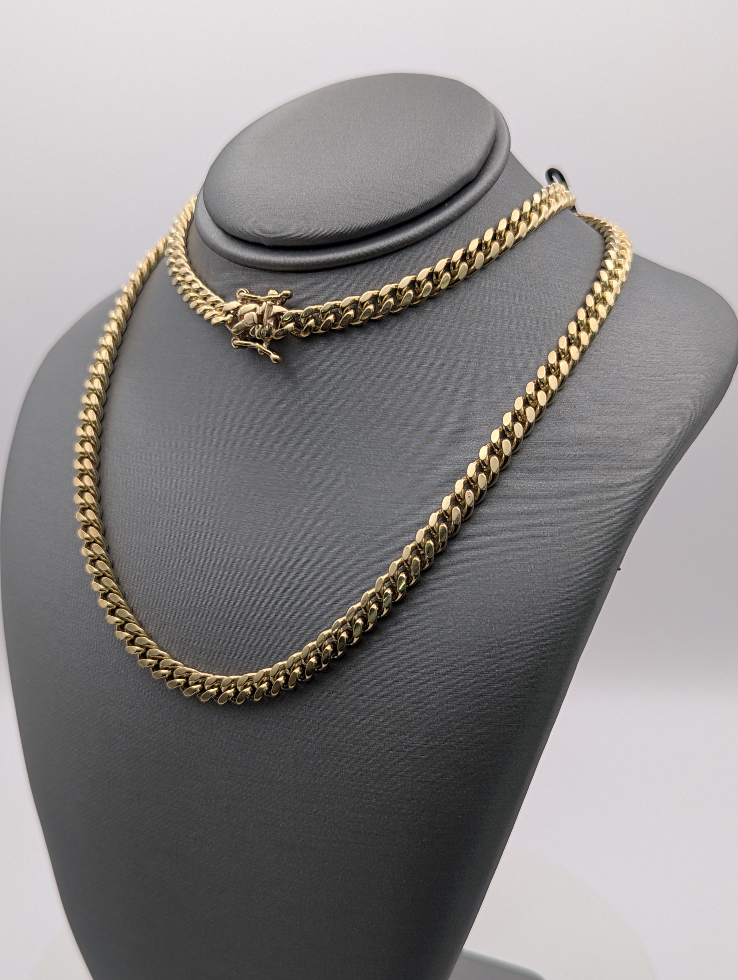 14K YG Solid Miami Cuban Chain