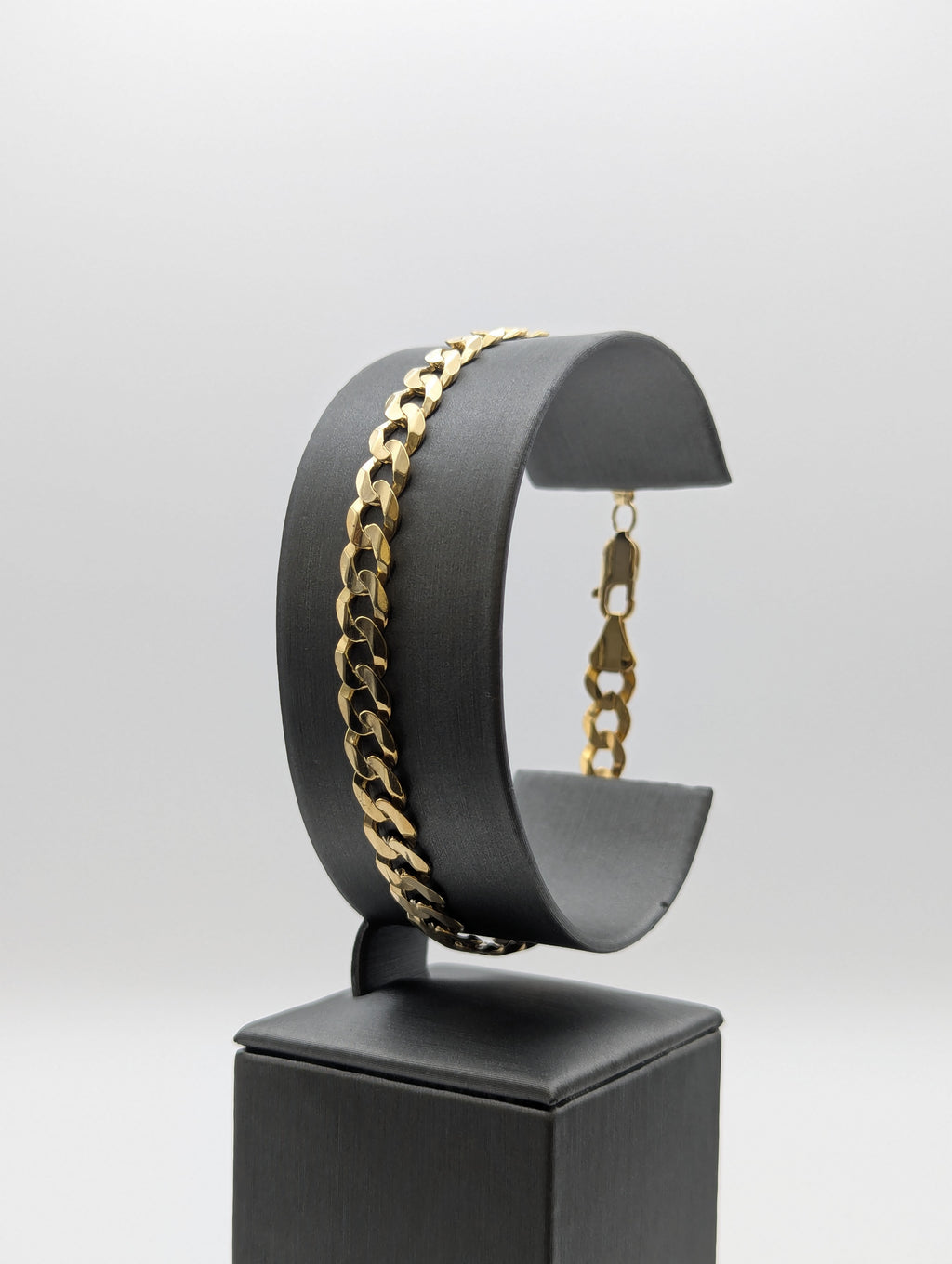 Pulsera de oro amarillo de 14 quilates, eslabón de cadena