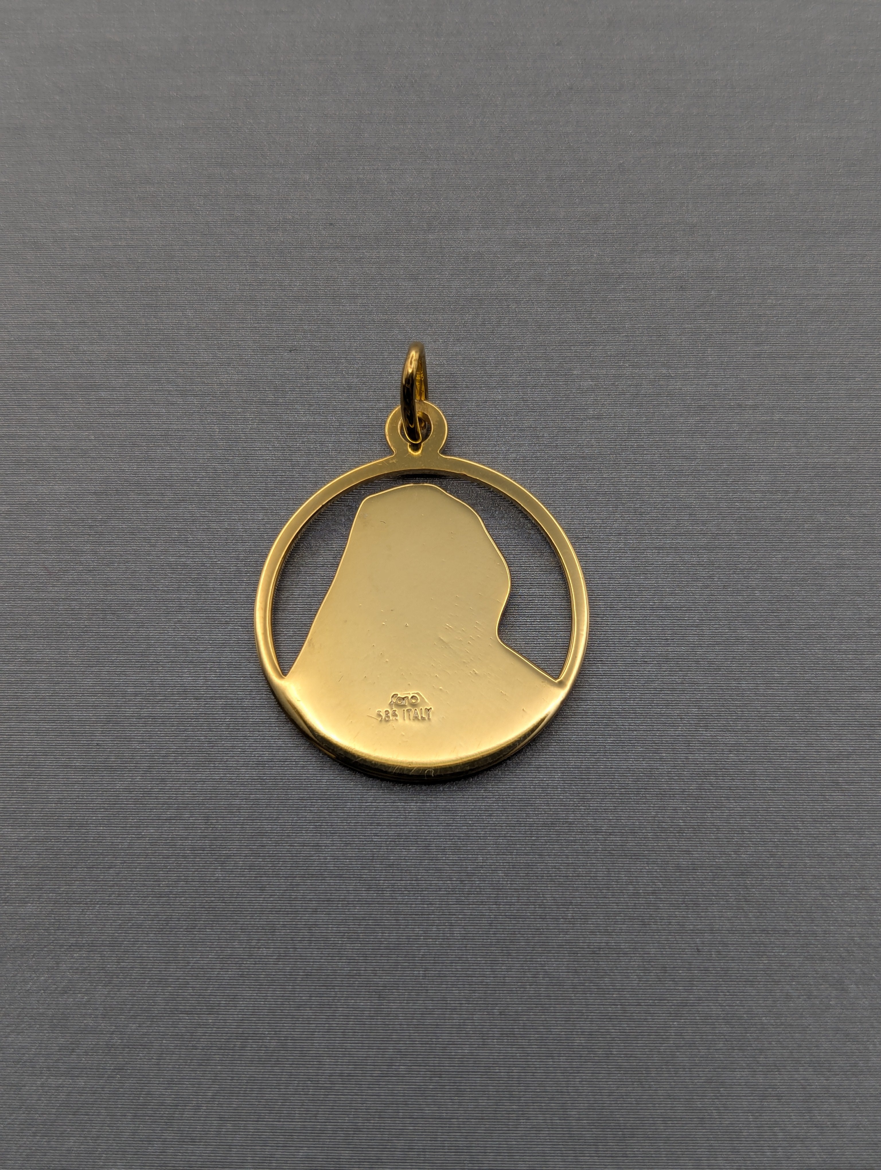 14K YG Mary Head Pendant