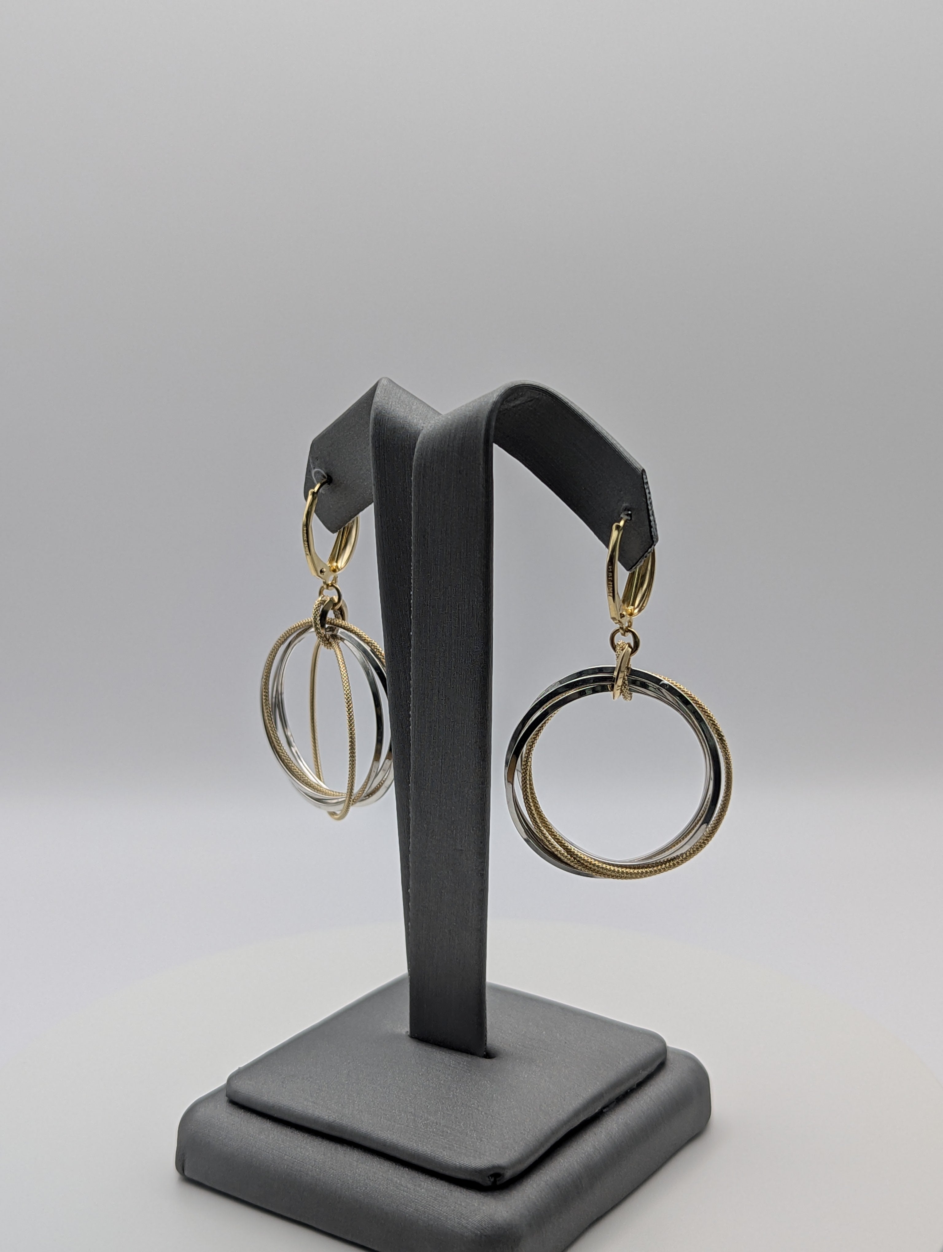 14K YG/WG Multi Hoop Earrings