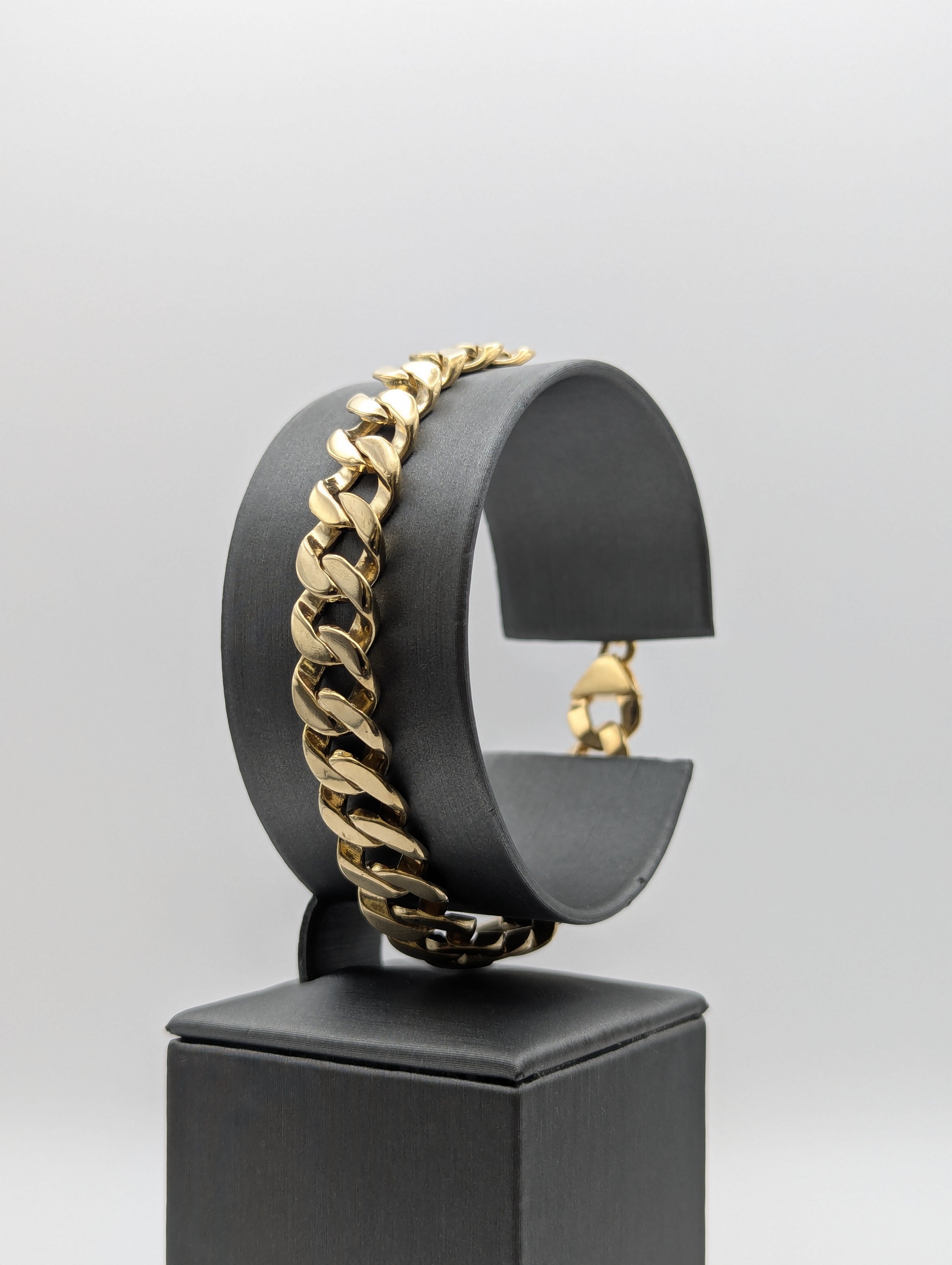 14K YG Flat Cuban Bracelet
