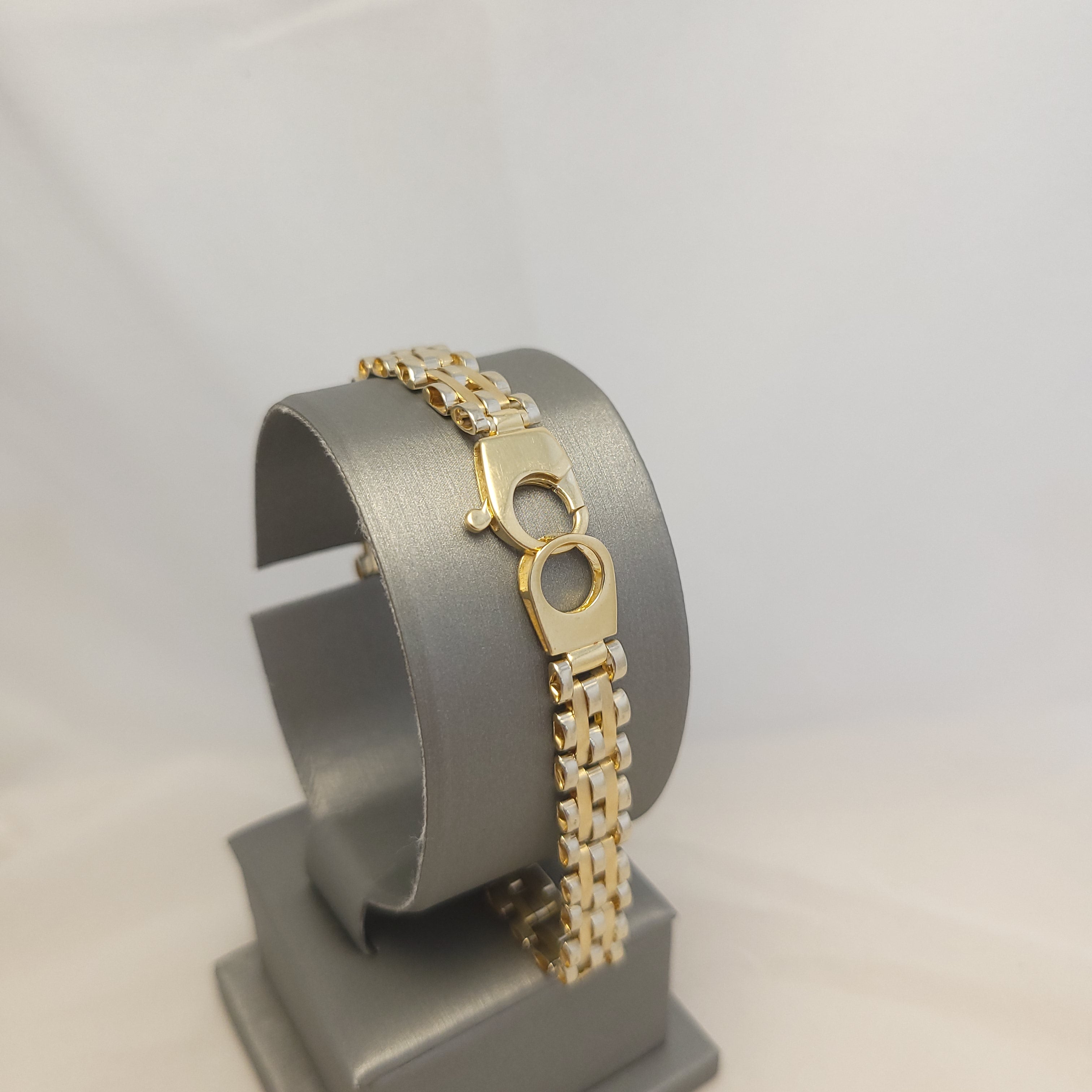 Pulsera bicolor de oro de 14 quilates