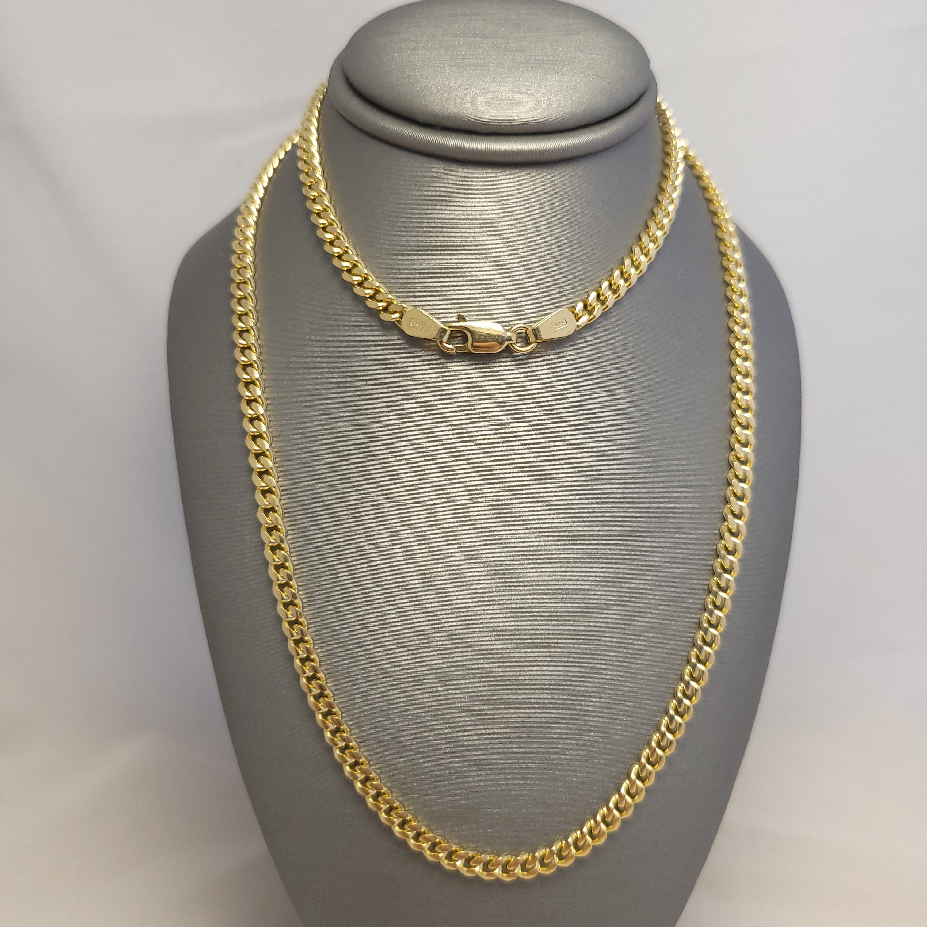 14K YG Solid Miami Cuban Chain