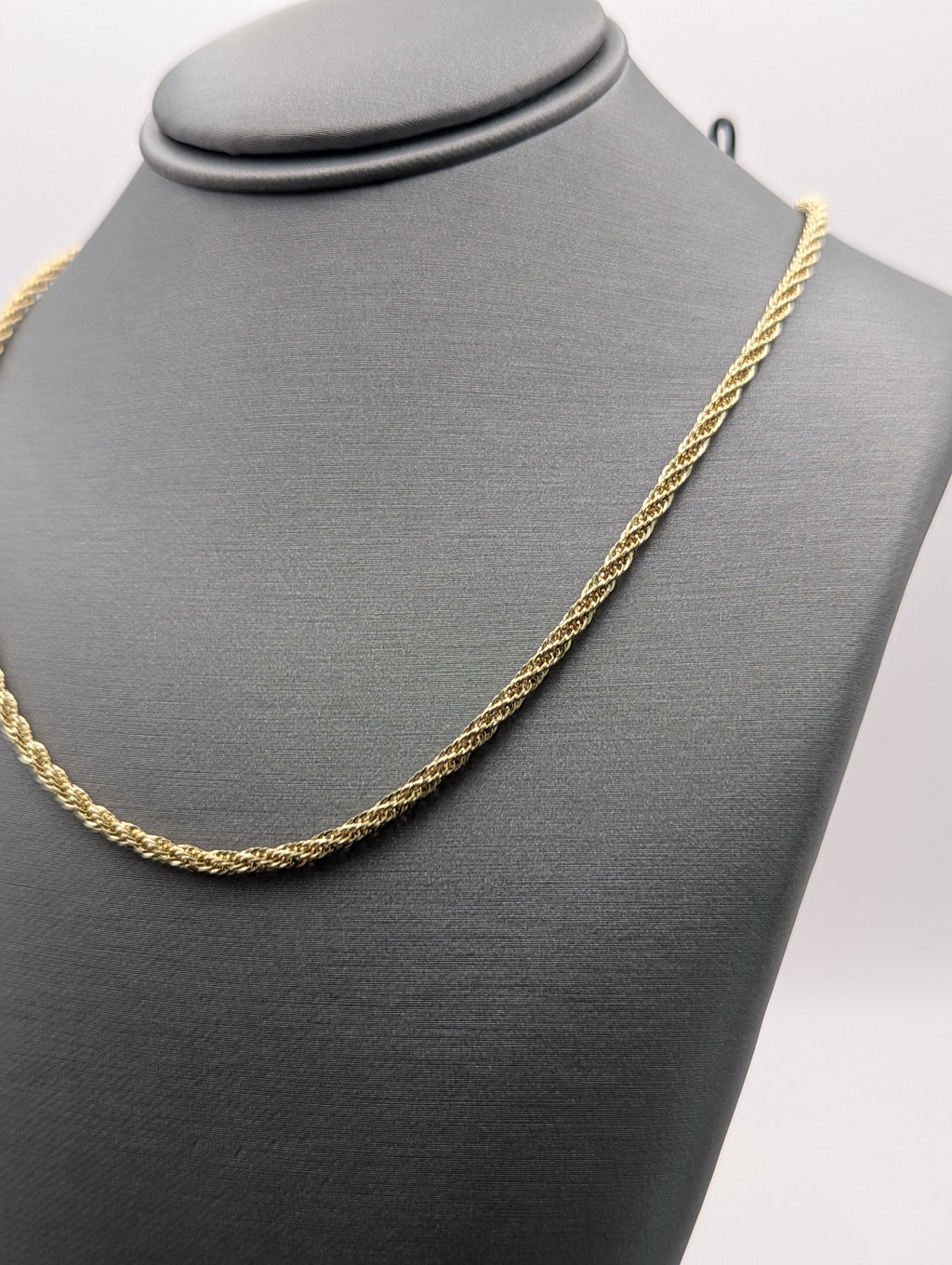 Cadena de trigo de oro amarillo de 14K