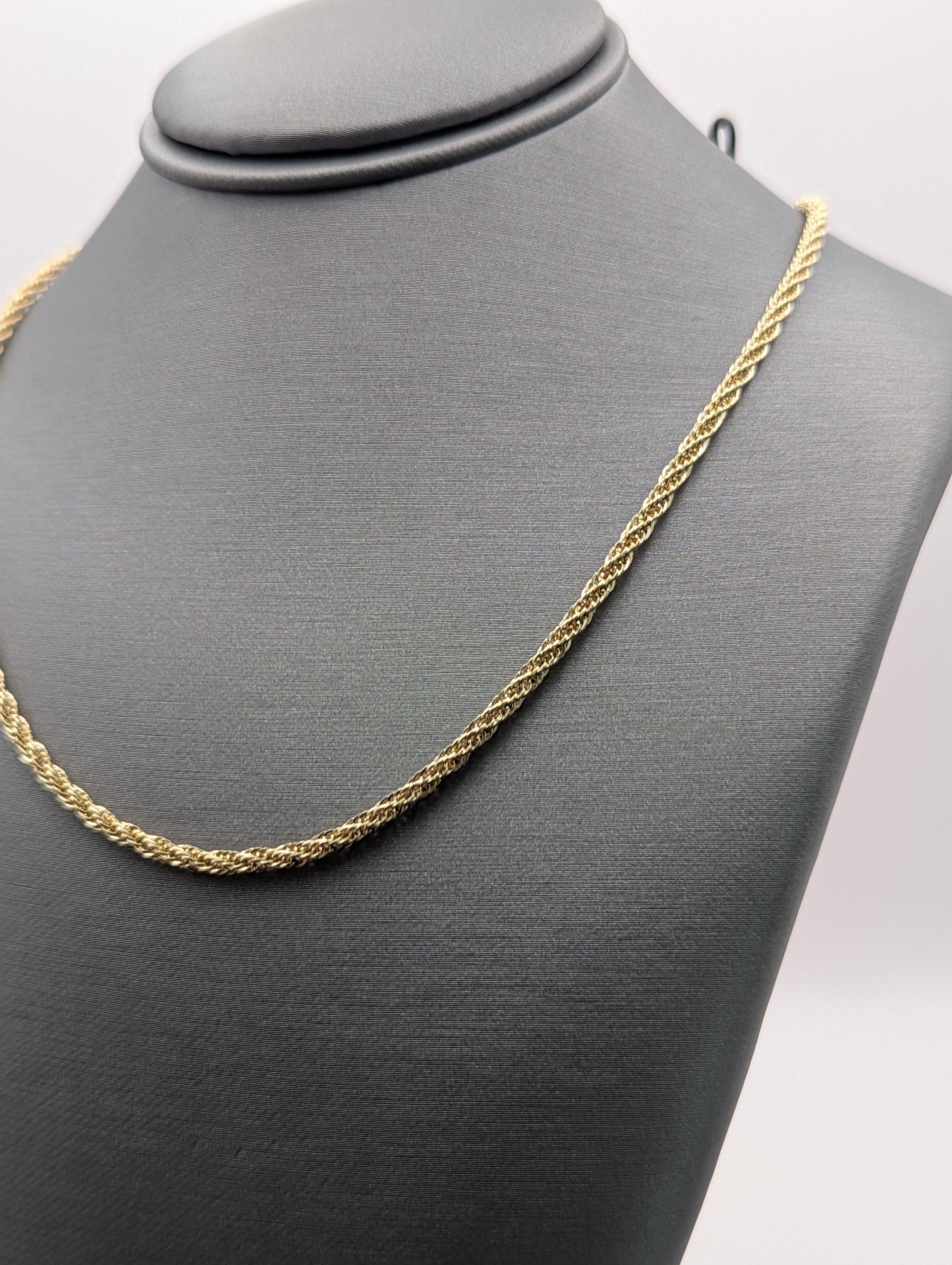 Cadena de trigo de oro amarillo de 14K