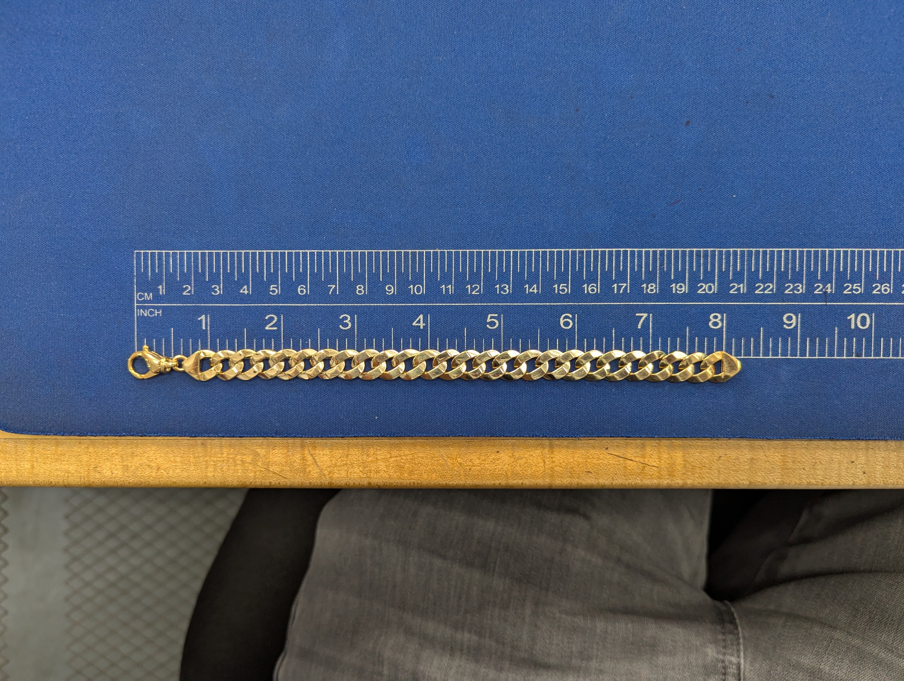 14K YG Flat Cuban Bracelet