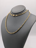 Cadena de cuerda maciza de oro amarillo de 14K