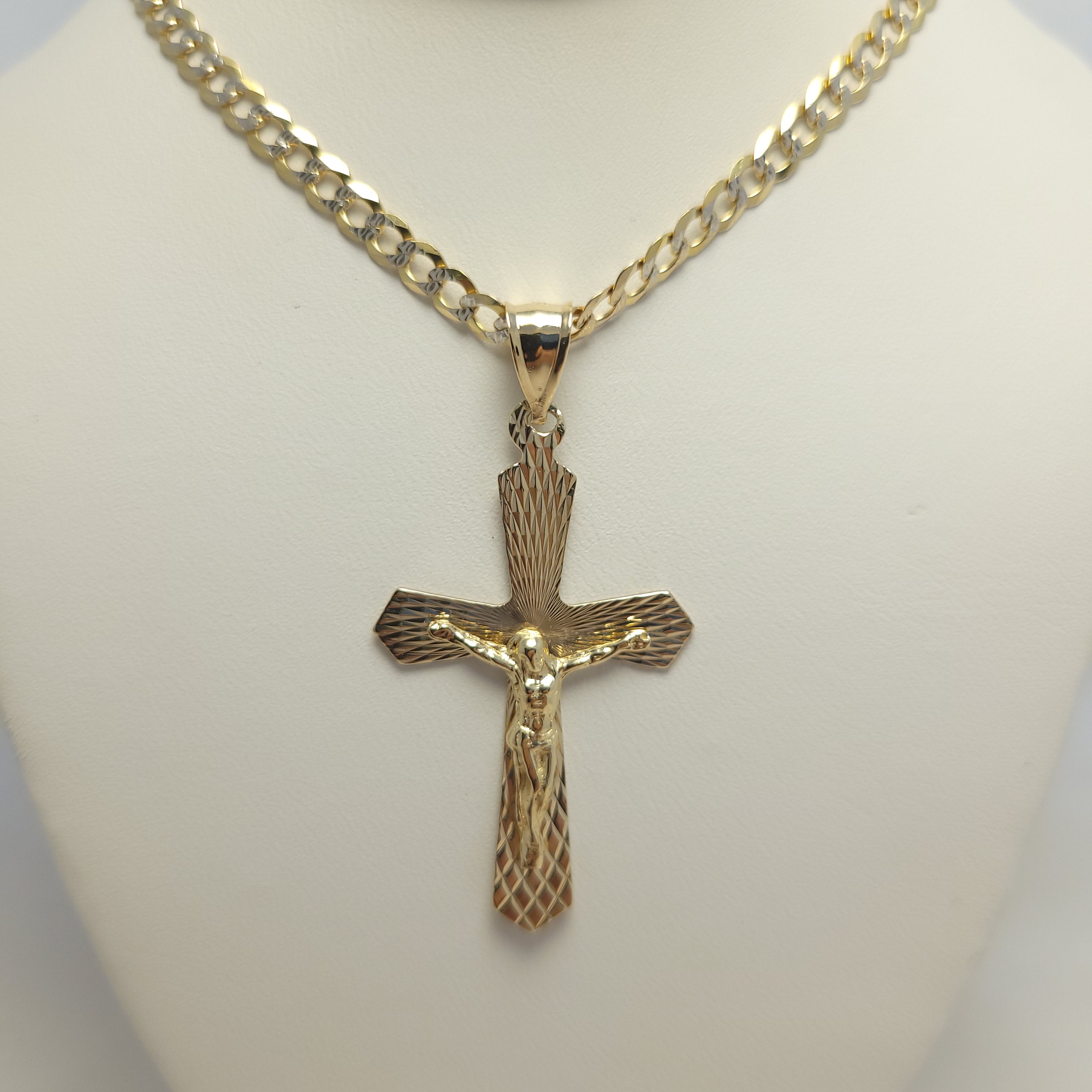 10K YG Flat Crucifix