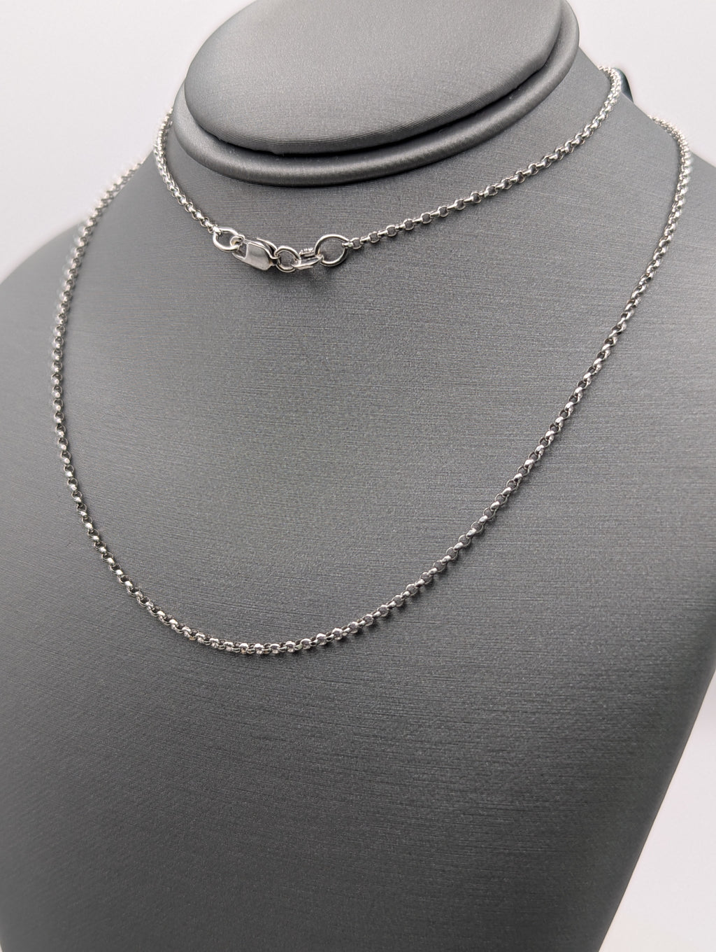 Collar Rolo Link de oro blanco de 14K