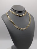 Cadena cubana de 14K con corte de diamante
