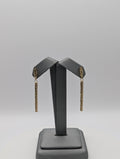 Pendientes Colgantes Retorcidos de Oro Amarillo de 14K con Talla Diamante
