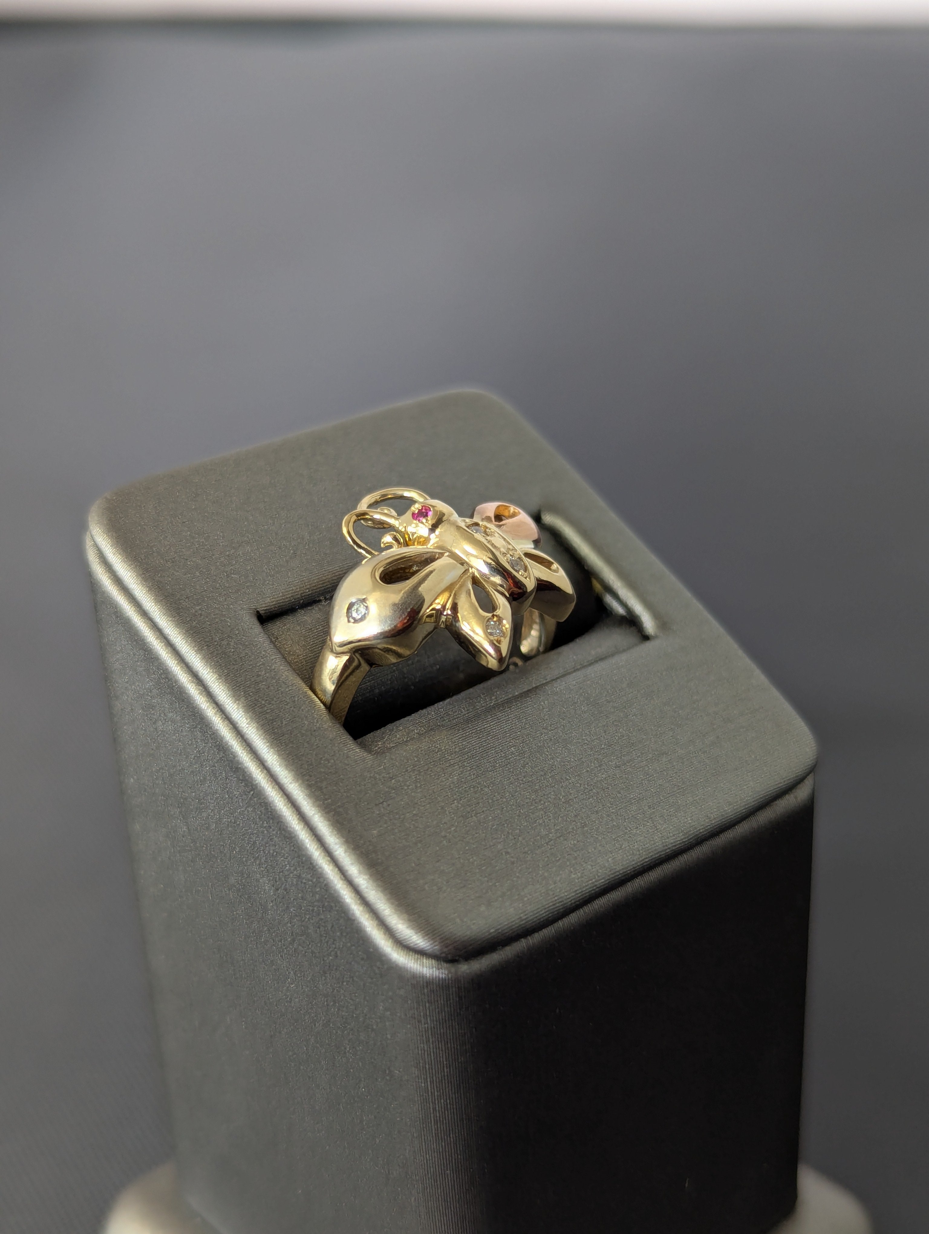 14K YG/RG Butterfly CZ Ring