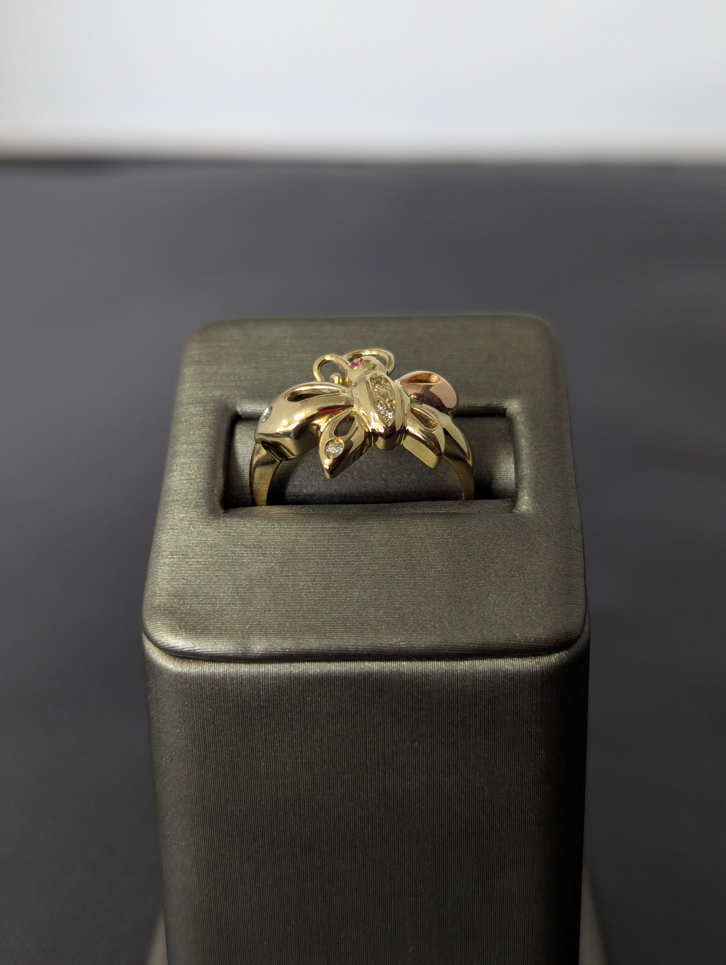 14K YG/RG Butterfly CZ Ring