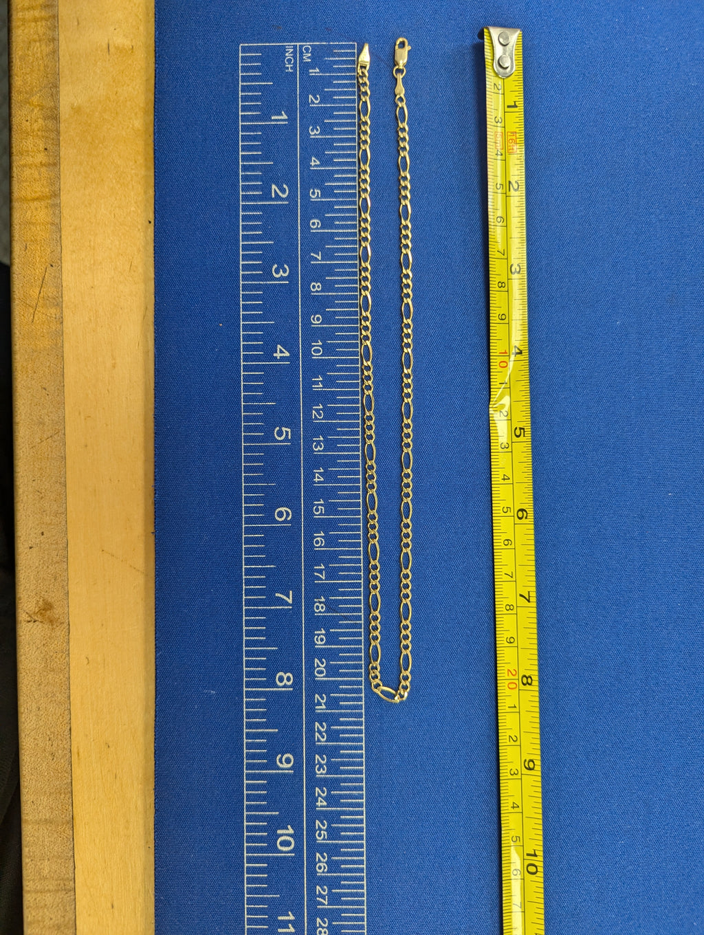 Cadena Fígaro Plana de Oro Amarillo de 14K