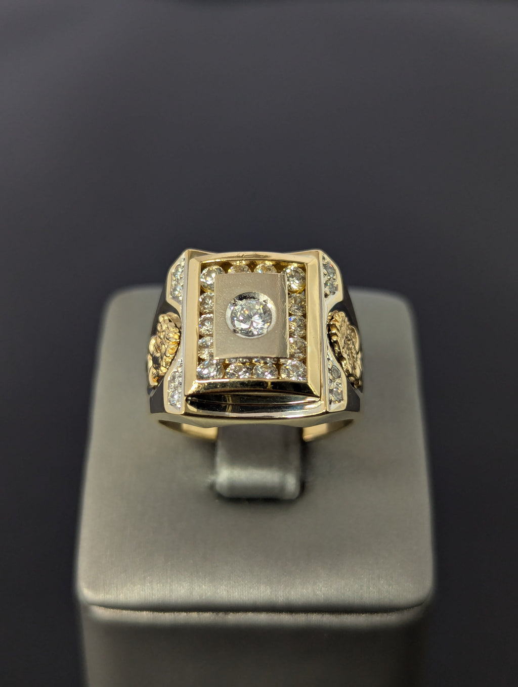 Anillo de dragón de circonitas cúbicas de dos tonos y 14K