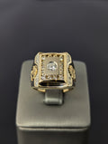Anillo de dragón de circonitas cúbicas de dos tonos y 14K