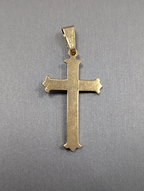 Colgante Crucifijo Bicolor de Oro de 14K