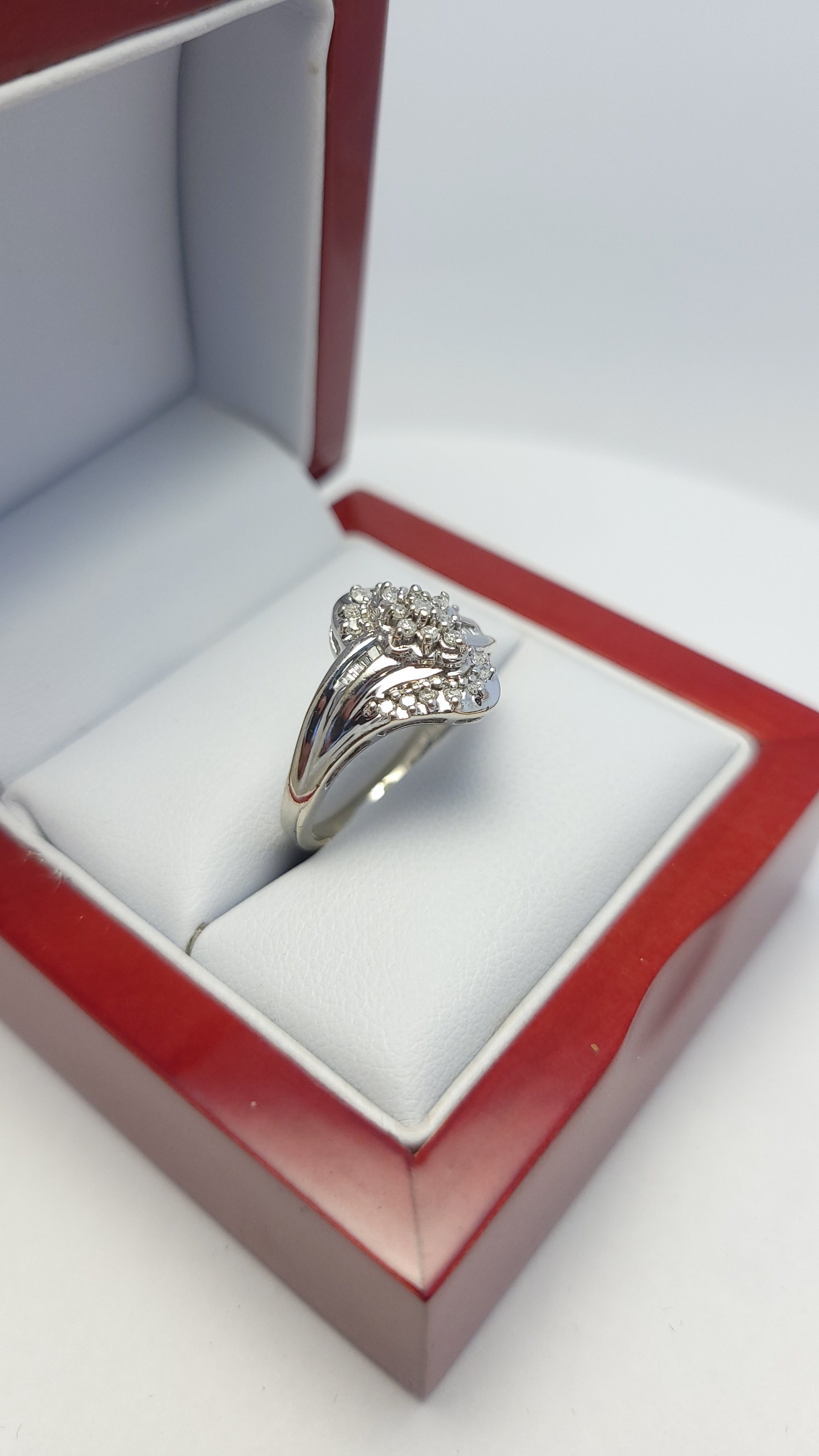 10K WG Diamond Cluster Ring
