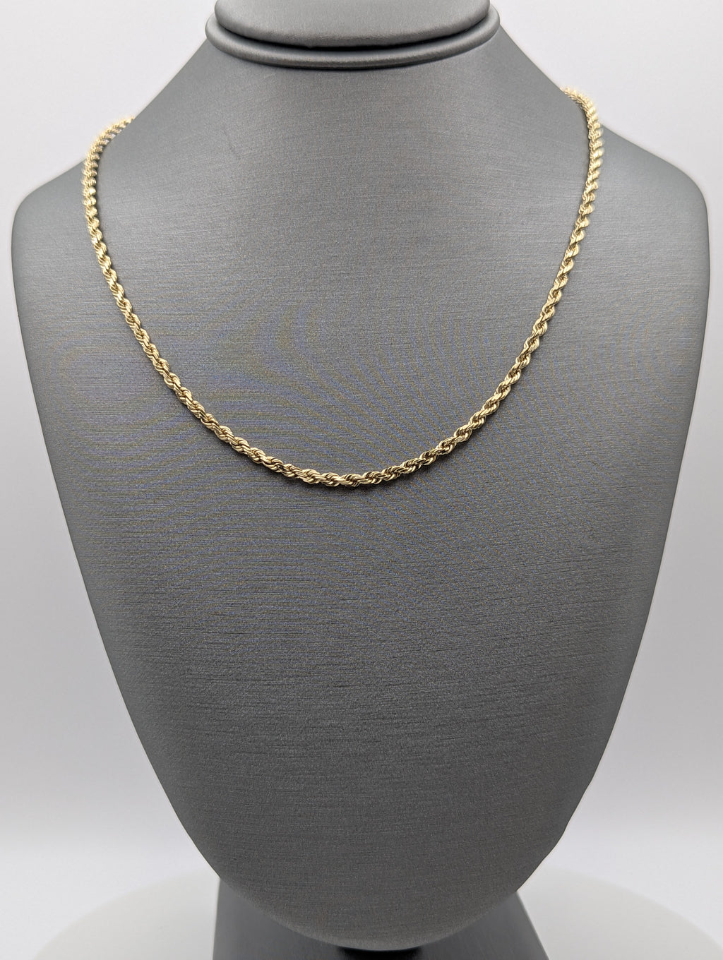 Cadena de soga de oro amarillo de 14K