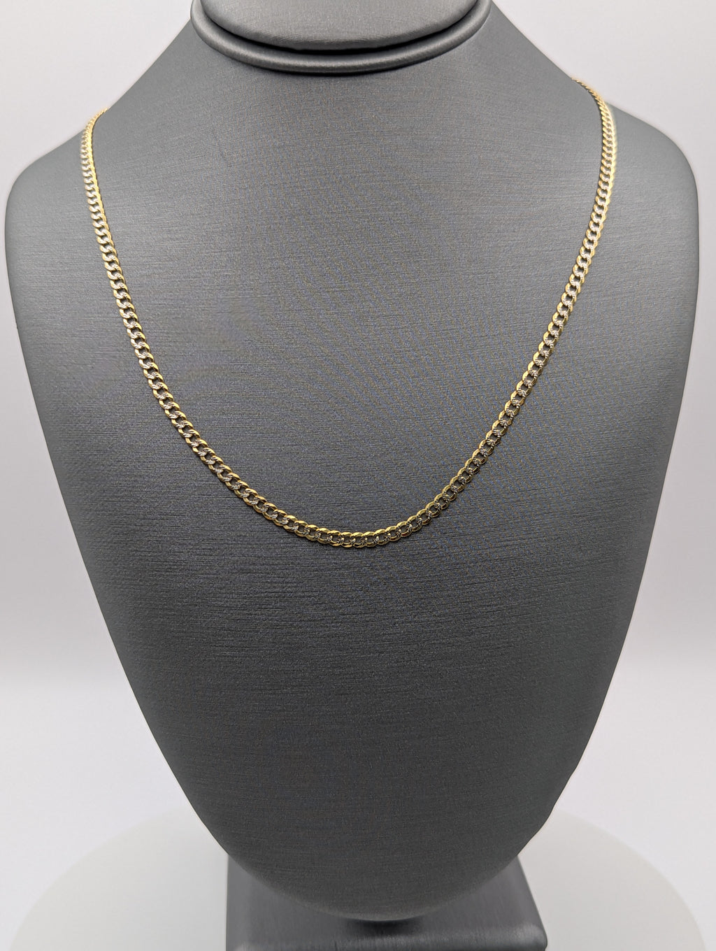 Cadena Cubana de Oro Amarillo 14K con Corte Diamantado