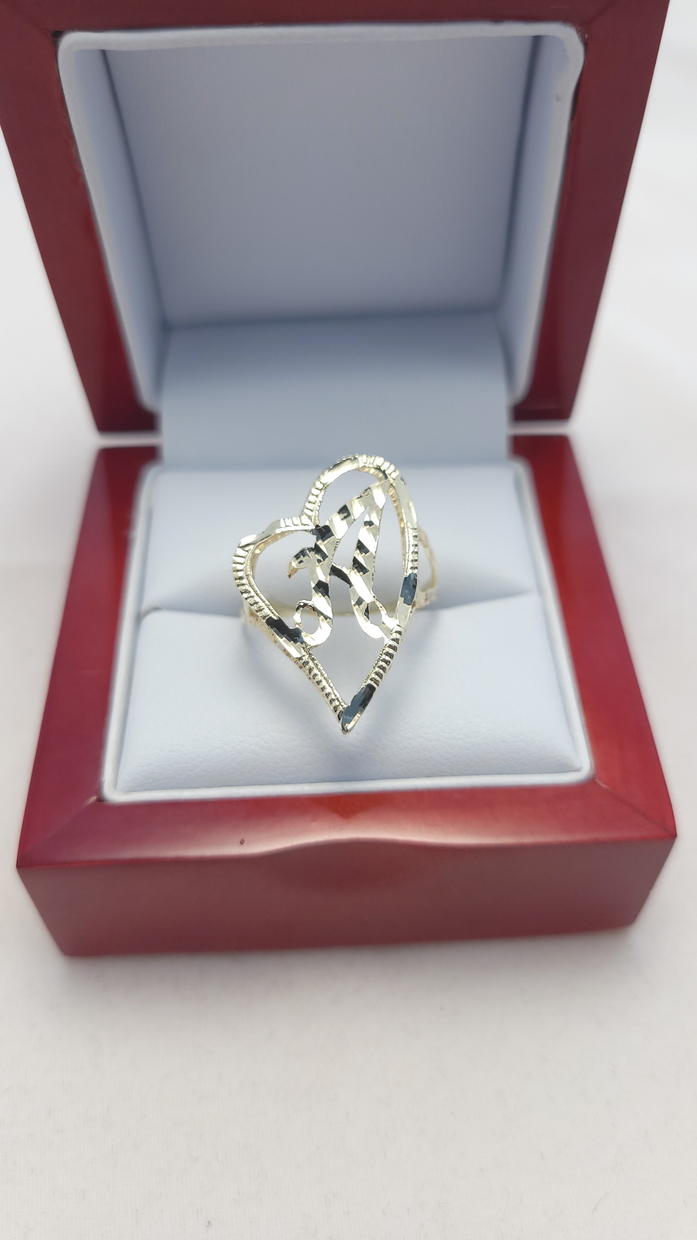 10K YG Letter "A" Ring