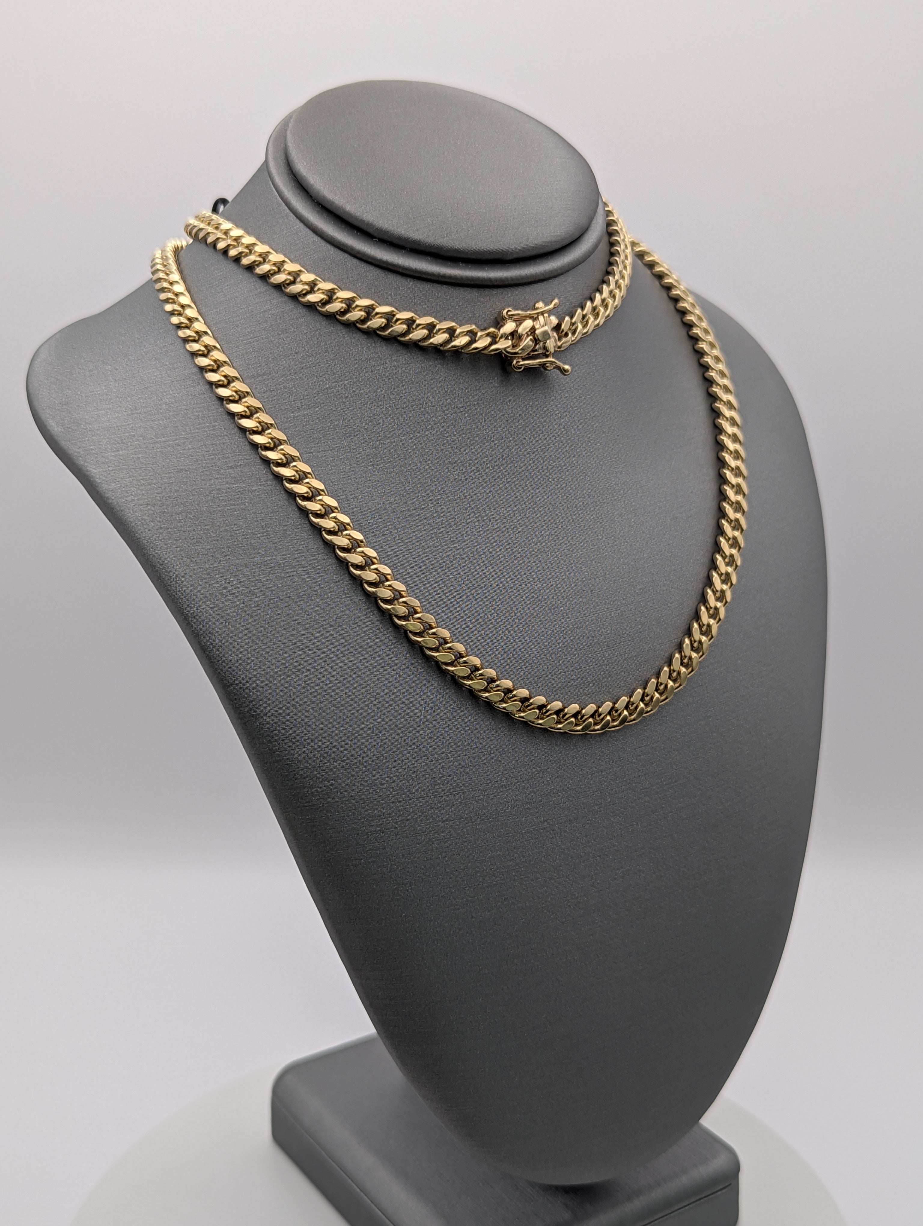 14K YG Solid Miami Cuban Chain
