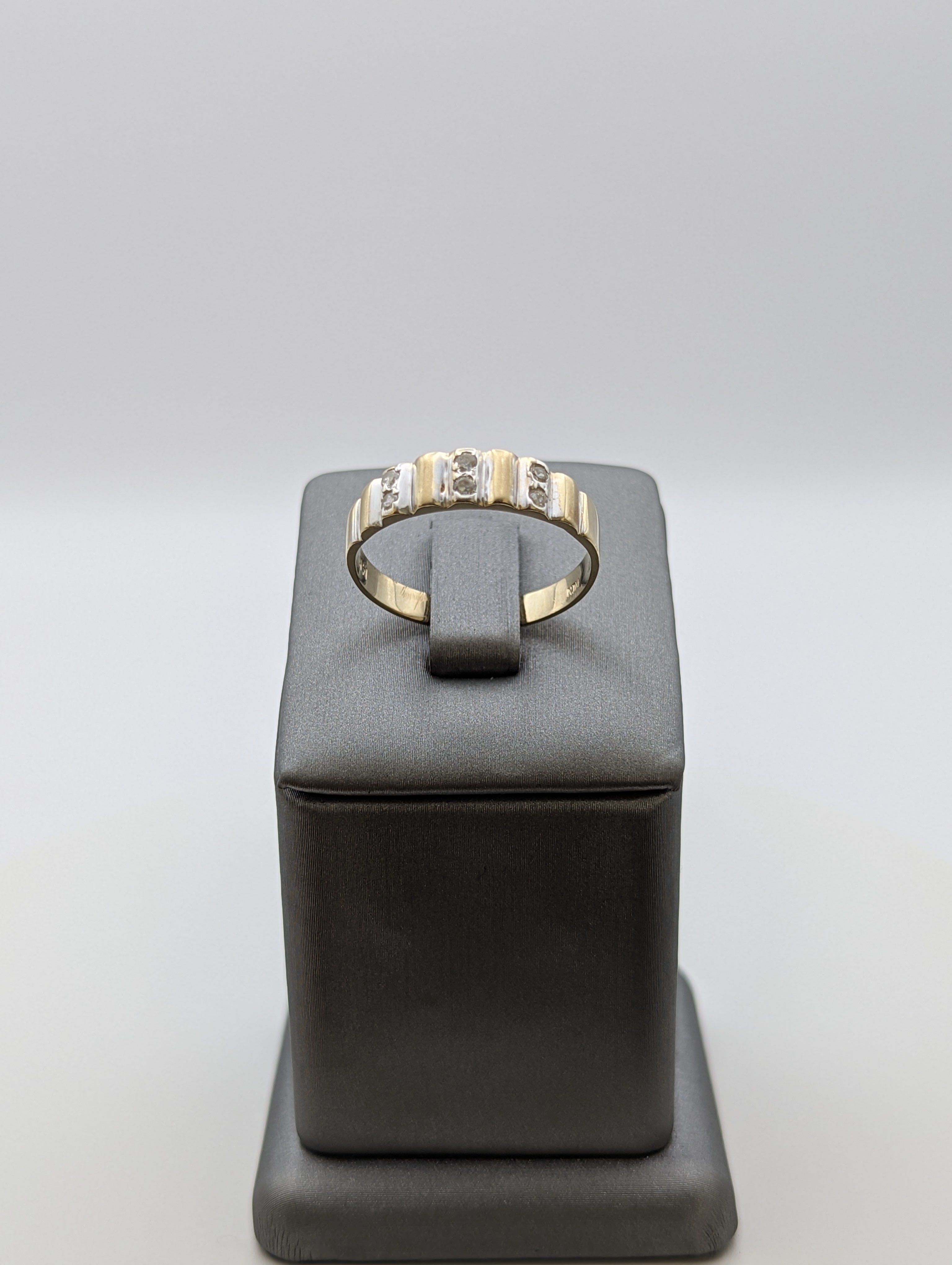 14K YG/WG CZ Wedding Band