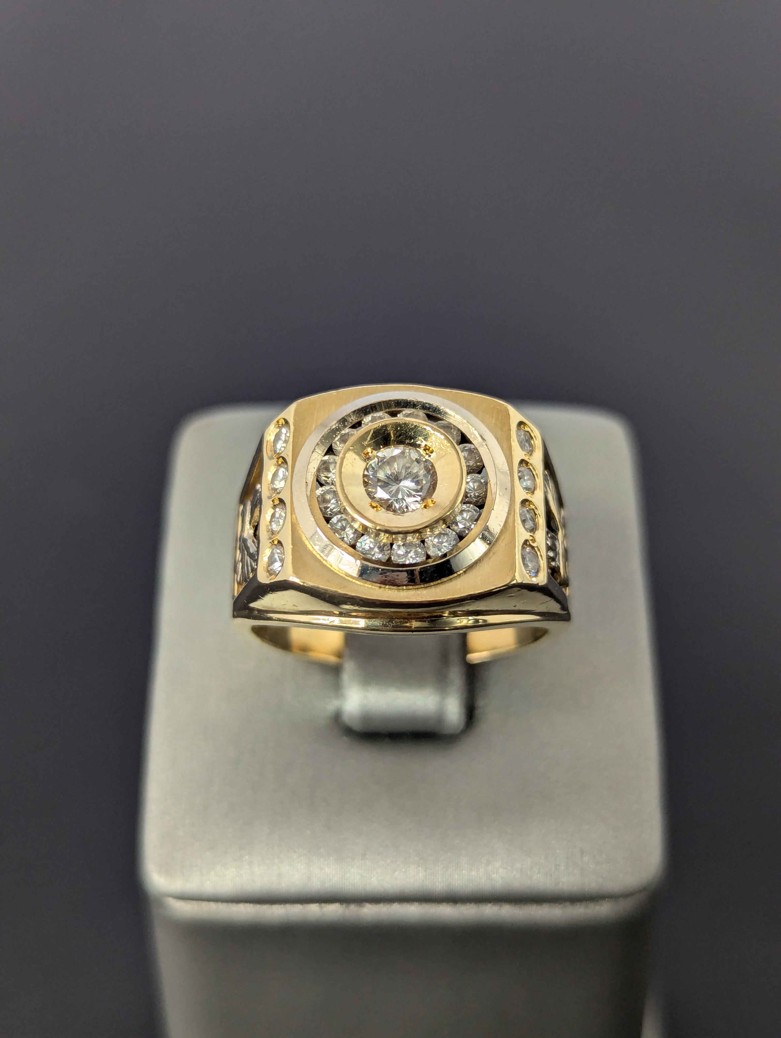 14K YG/WG Two-Tone CZ Eagle Ring