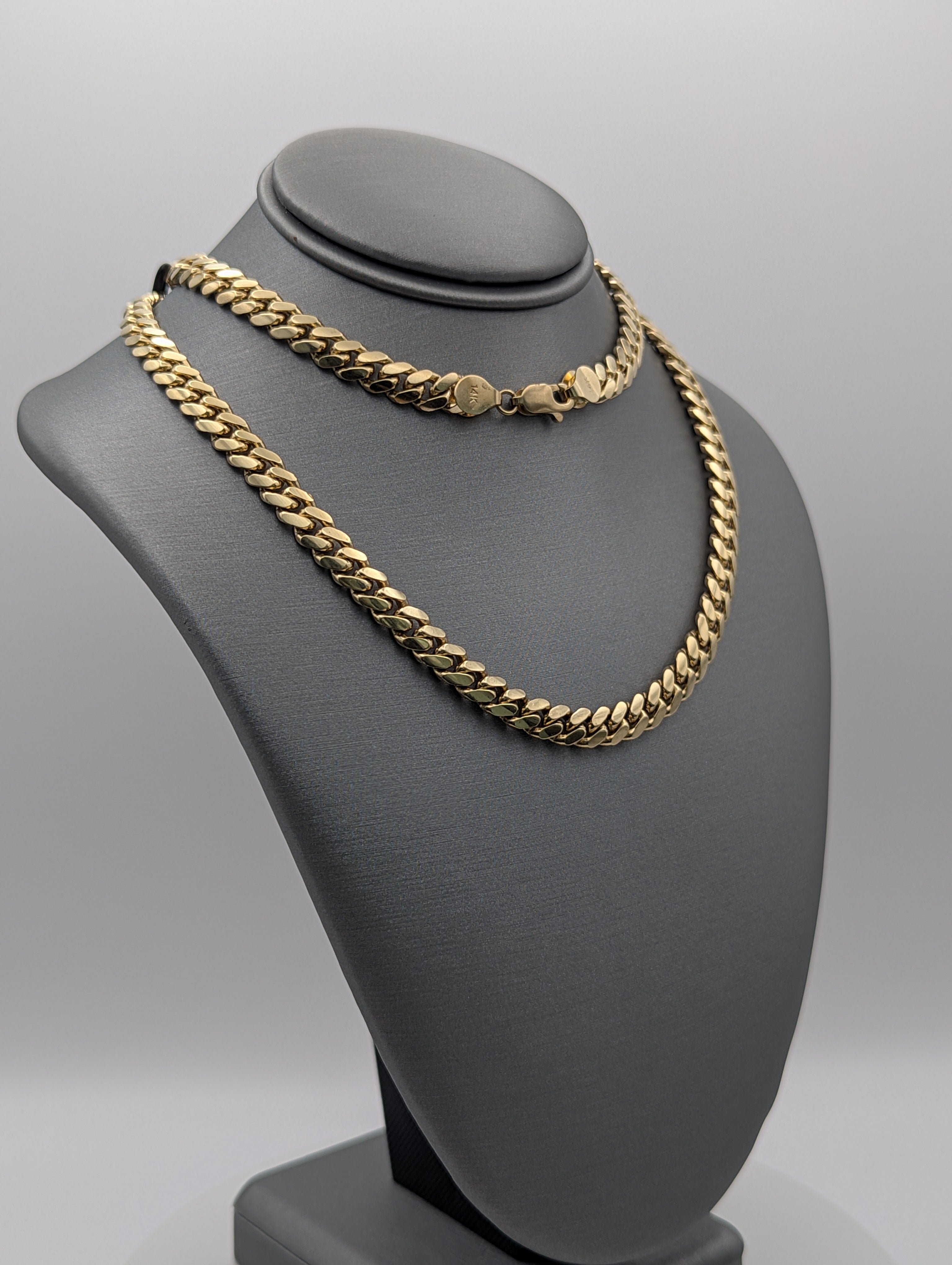 14K YG Solid Miami Cuban Chain