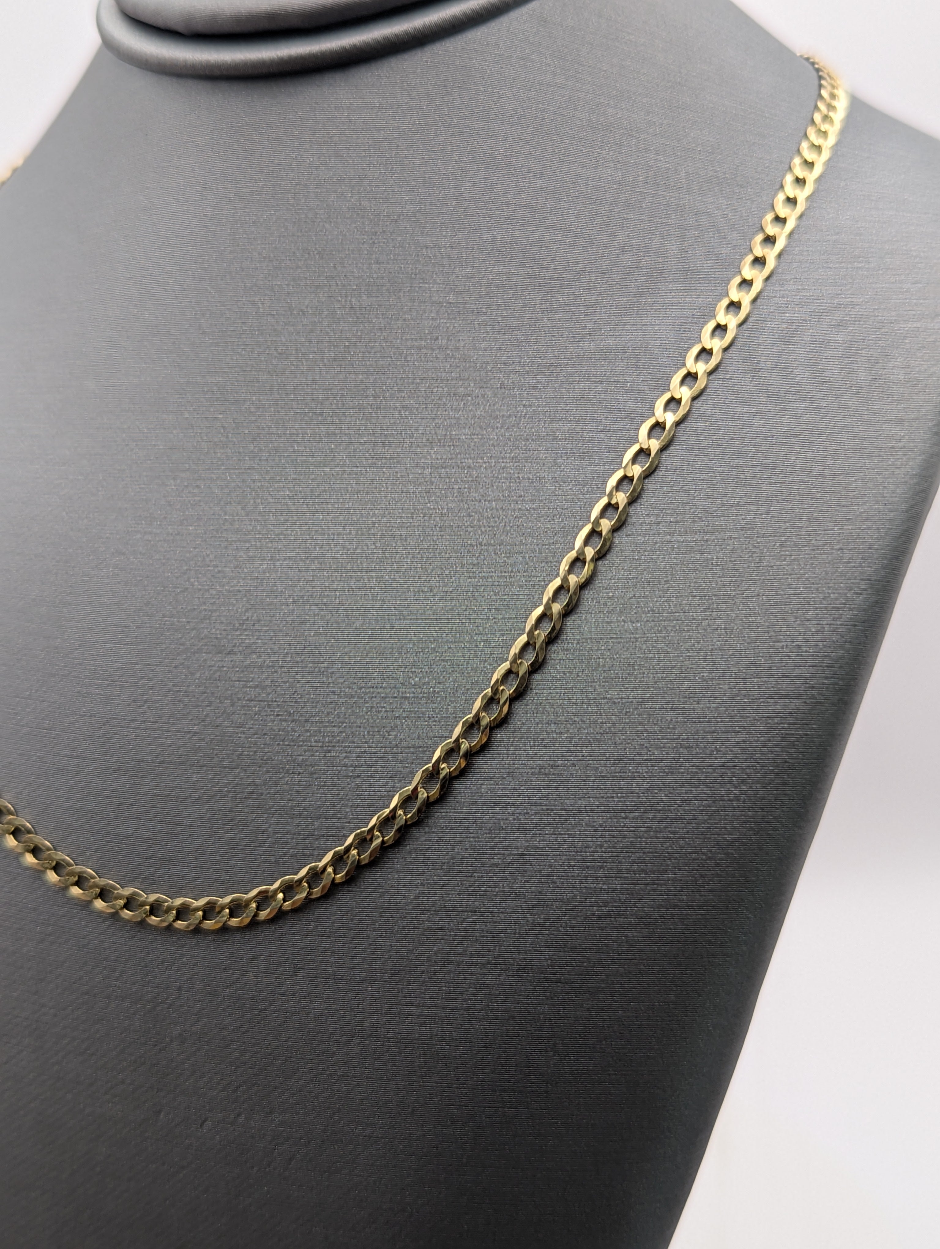 Cadena de oro amarillo de 14K, estilo Curb
