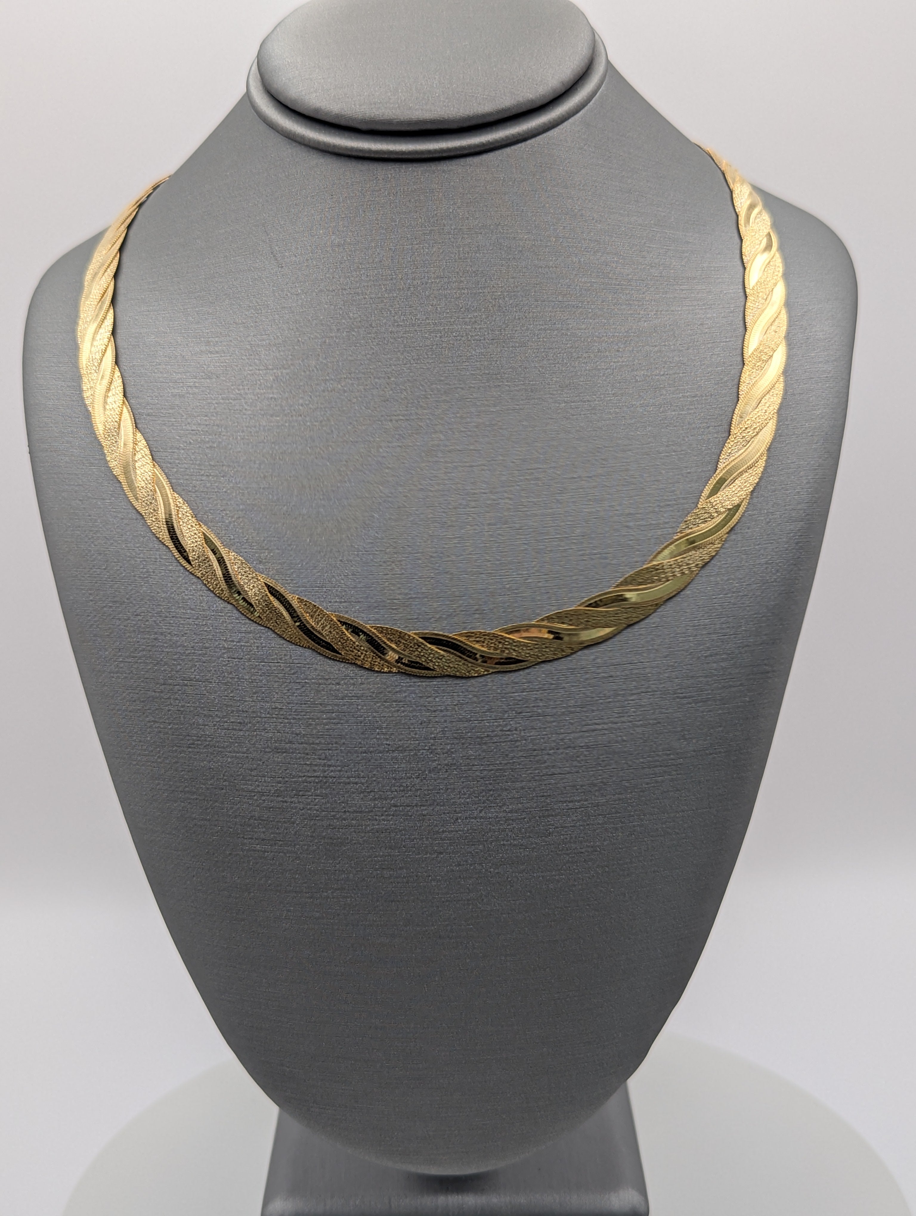 Collar de espiga fantasía en oro amarillo de 14 quilates