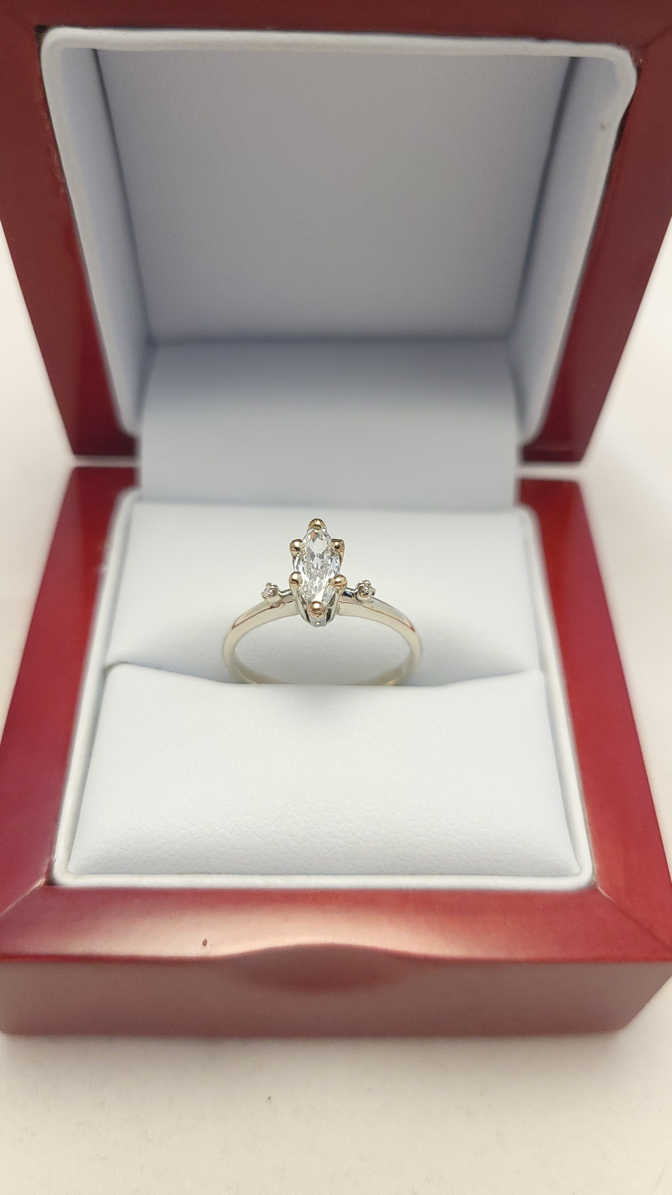14K WG Marquise Diamond Ring