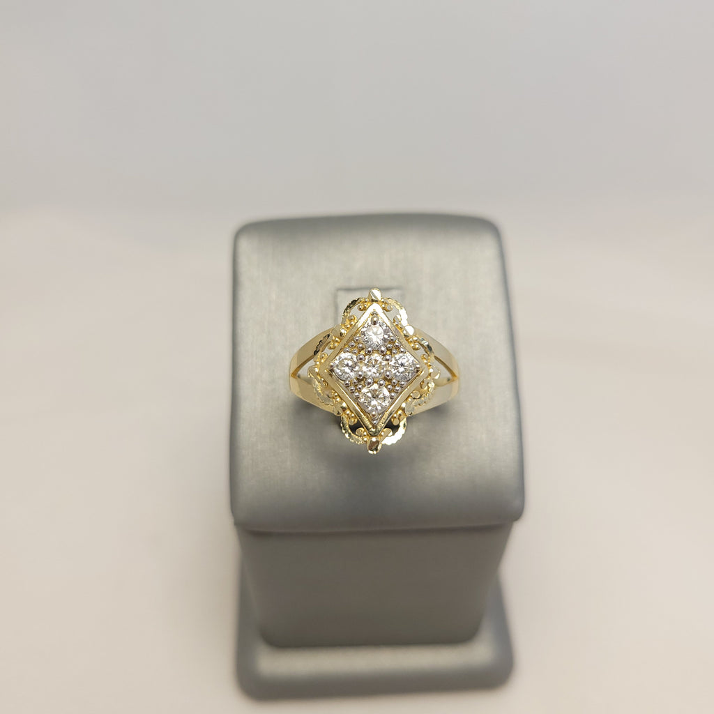 Anillo antiguo de fantasía de oro amarillo de 14 quilates