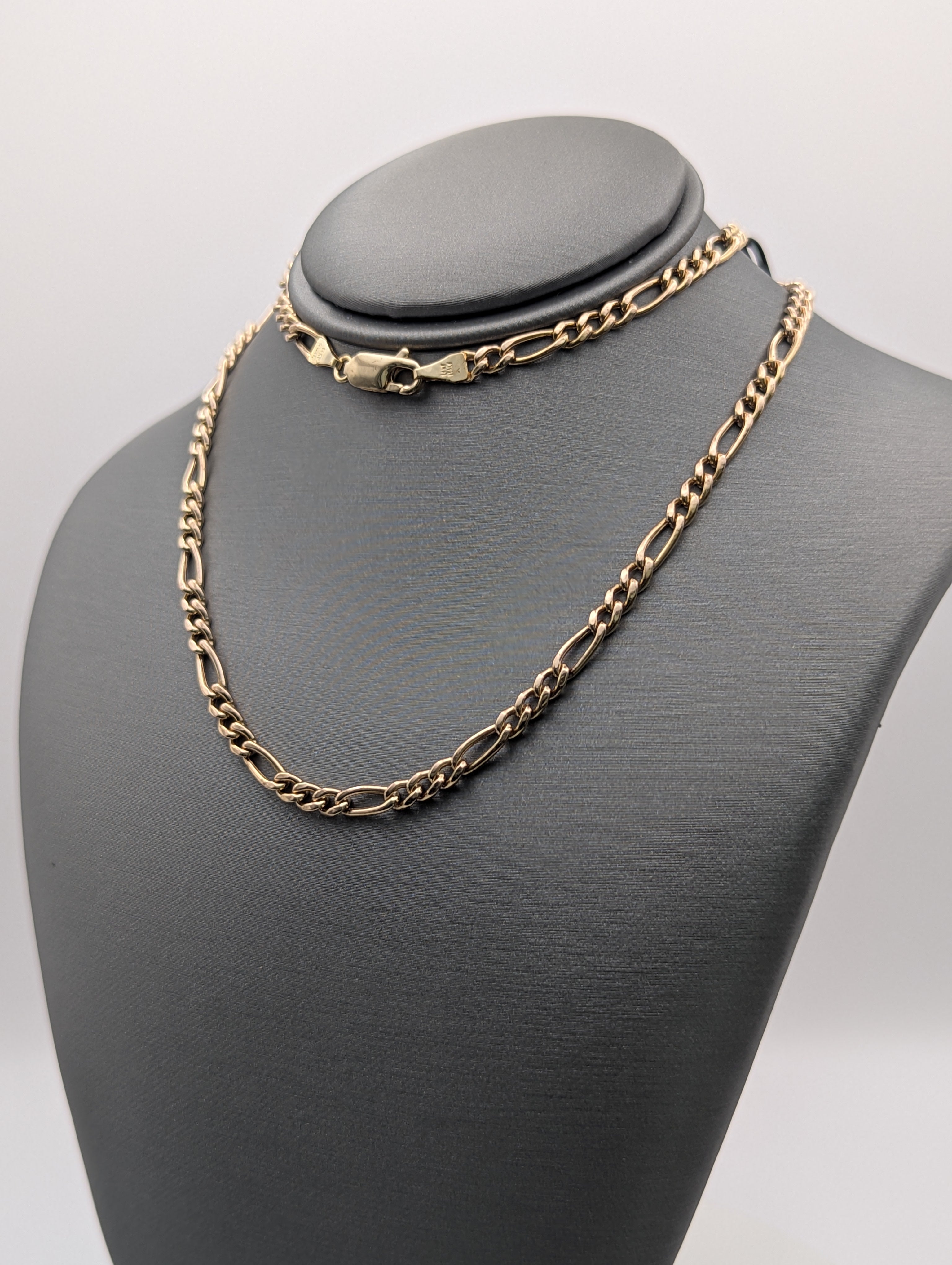 Cadena Fígaro Hueca de Oro Amarillo de 14K