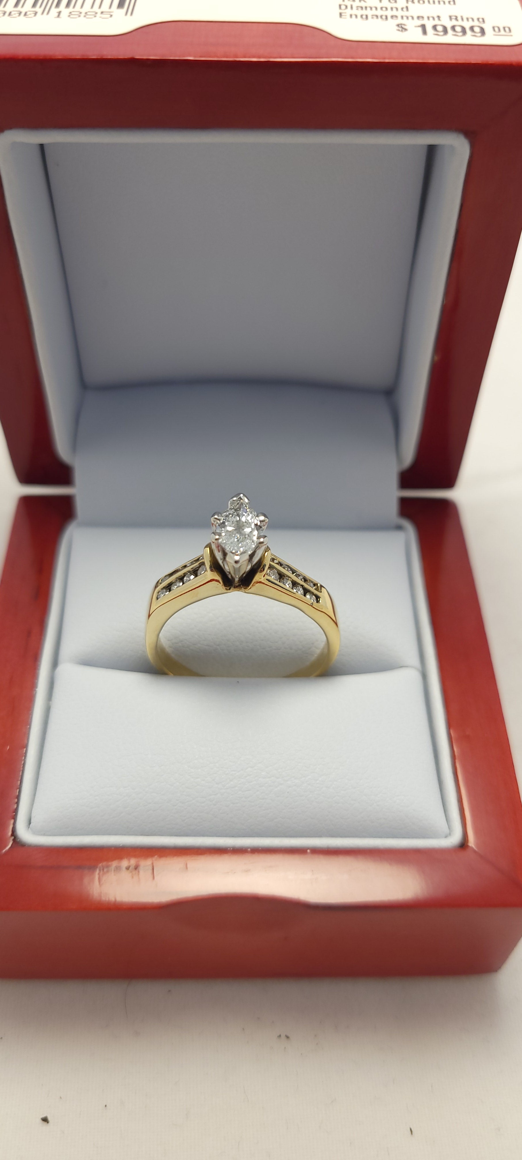 14K YG Marquise Diamond Ring